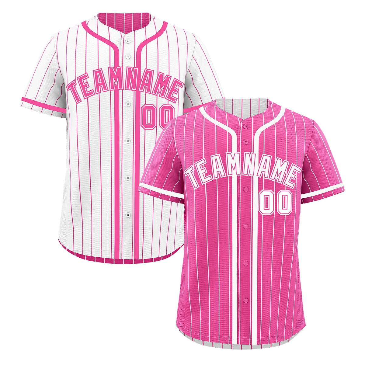 Custom Pink White Reversible Gradient Fashion Breathable Baseball Jersey| KXKSHOP