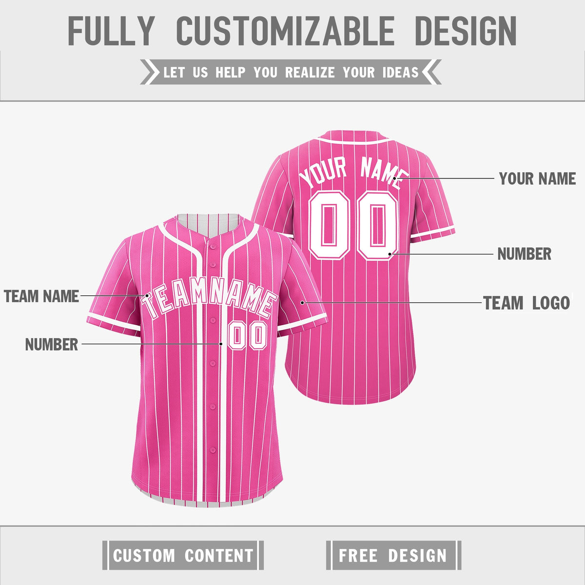 Custom Pink White Reversible Gradient Fashion Breathable Baseball Jersey| KXKSHOP