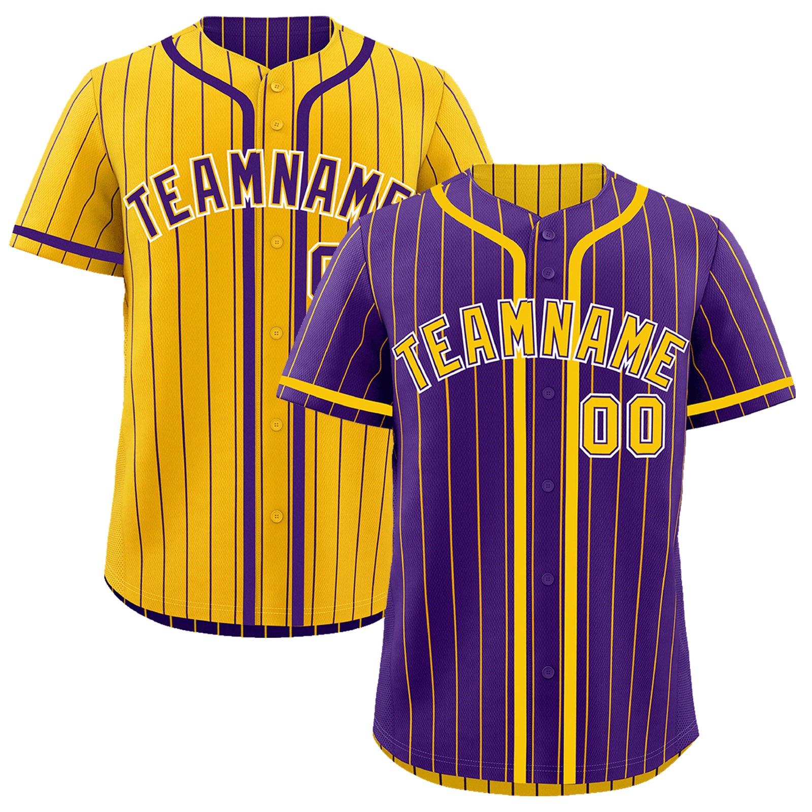 Custom Purple Yellow Reversible Gradient Fashion Lightweight Baseball Jersey| KXKSHOP
