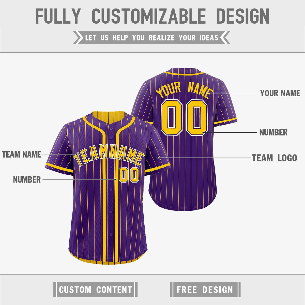 Custom Purple Yellow Reversible Gradient Fashion Lightweight Baseball Jersey| KXKSHOP