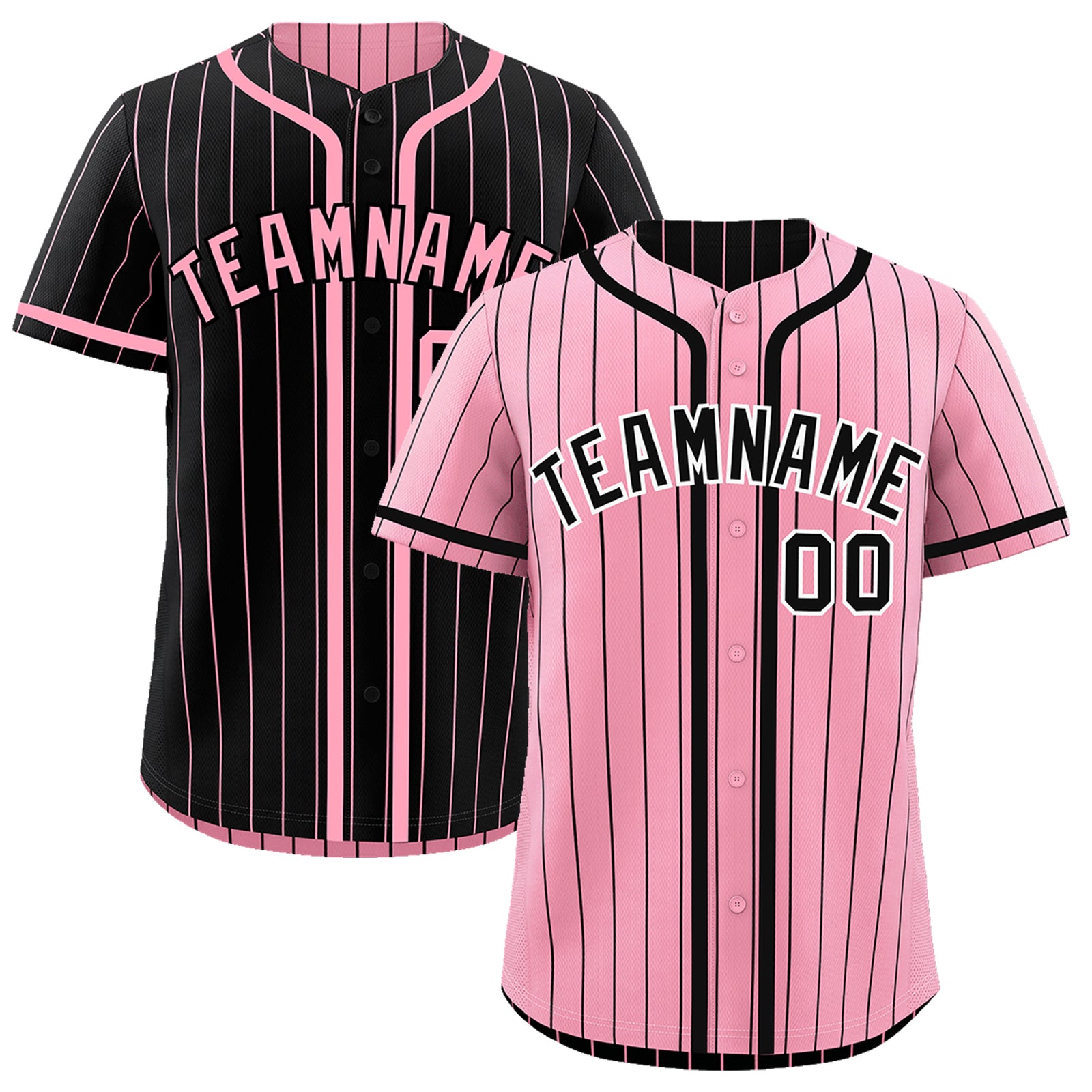 Custom Light Pink Black Reversible Gradient Fashion Breathable Baseball Jersey| KXKSHOP