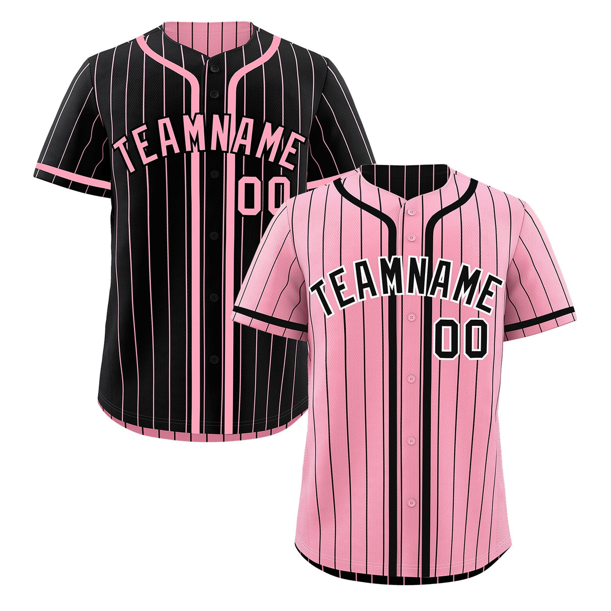 Custom Light Pink Black Reversible Gradient Fashion Breathable Baseball Jersey| KXKSHOP