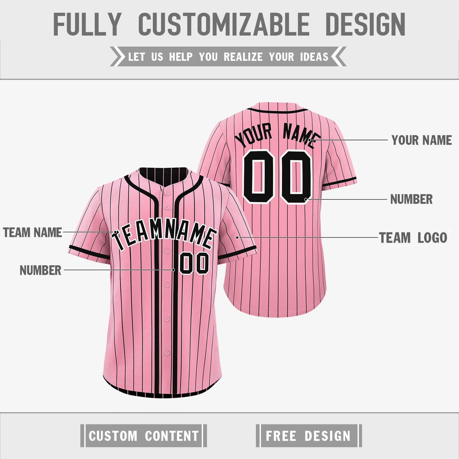Custom Light Pink Black Reversible Gradient Fashion Breathable Baseball Jersey| KXKSHOP