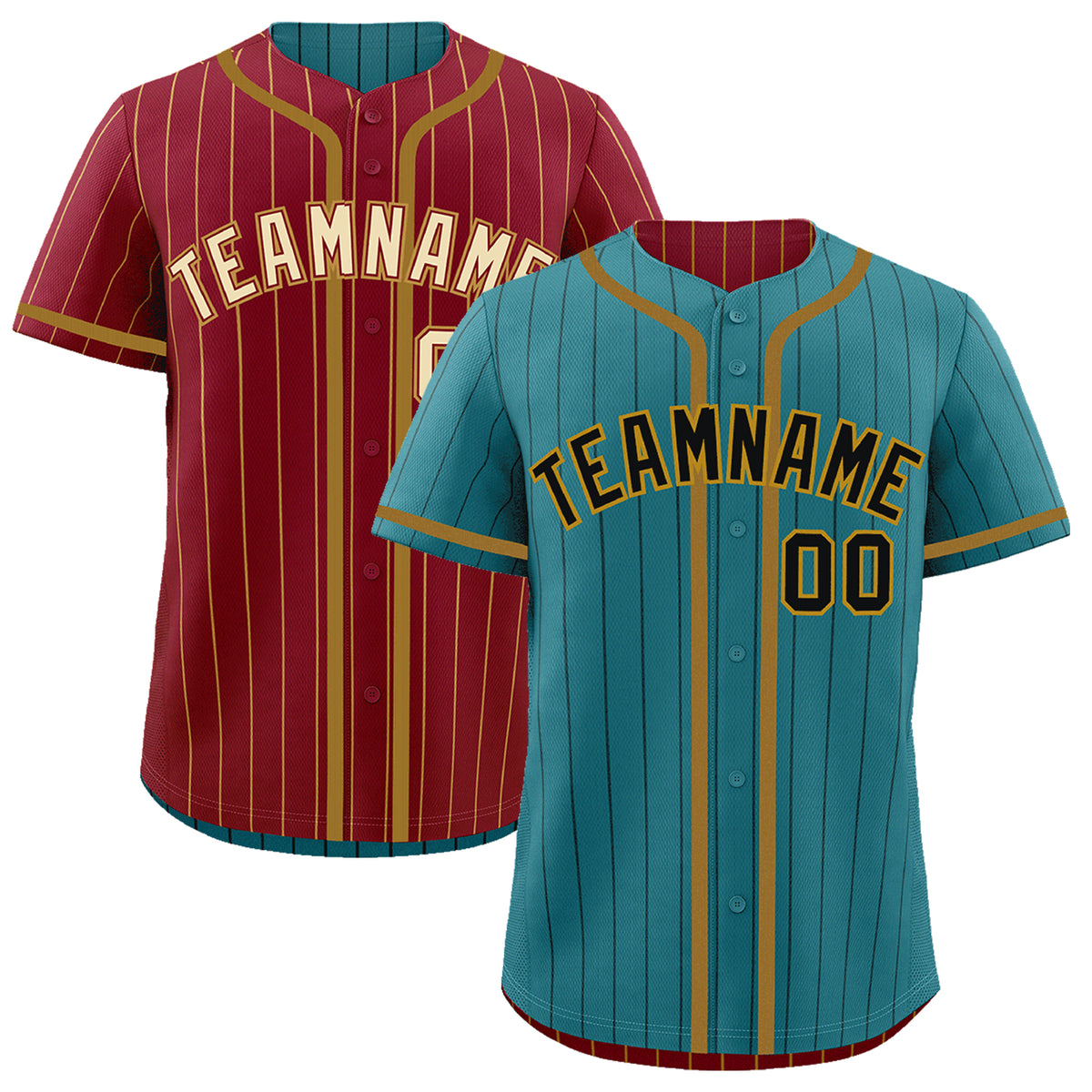 Custom Teal Crimson Reversible Gradient Fashion Breathable Baseball Jersey| KXKSHOP