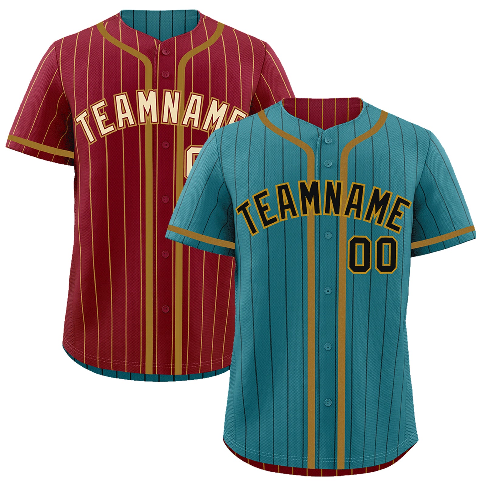 Custom Teal Crimson Reversible Gradient Fashion Breathable Baseball Jersey| KXKSHOP
