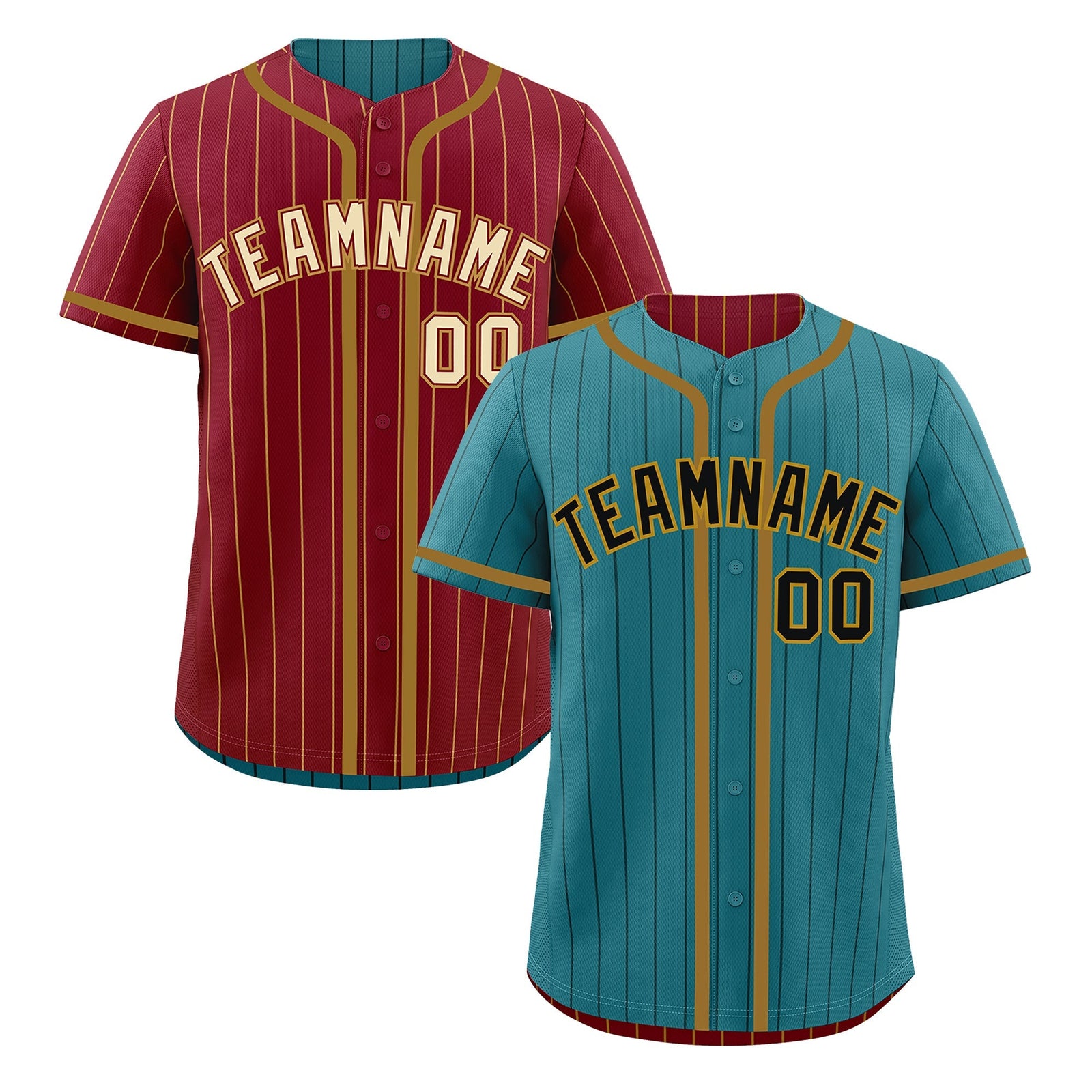Custom Teal Crimson Reversible Gradient Fashion Breathable Baseball Jersey| KXKSHOP