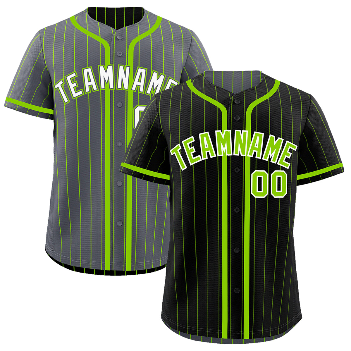 Custom Black Neon Green Reversible Gradient Fashion Lightweight Baseball Jersey| KXKSHOP