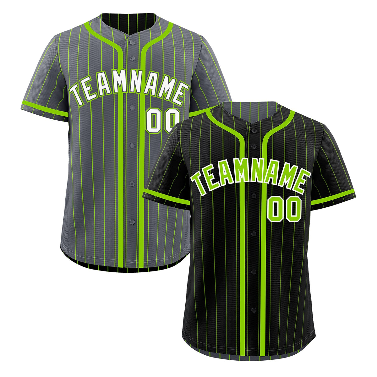 Custom Black Neon Green Reversible Gradient Fashion Lightweight Baseball Jersey| KXKSHOP