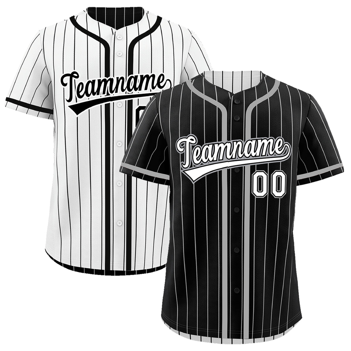 Custom Black White Reversible Gradient Fashion Lightweight Baseball Jersey| KXKSHOP