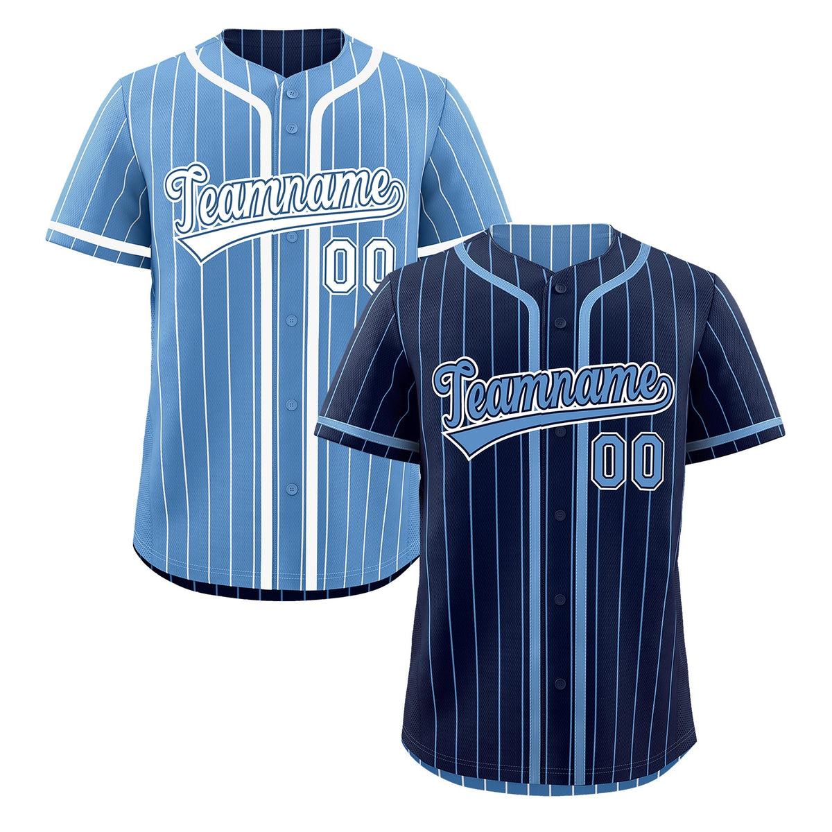 Custom Navy Light Blue Reversible Gradient Fashion Breathable Baseball Jersey| KXKSHOP