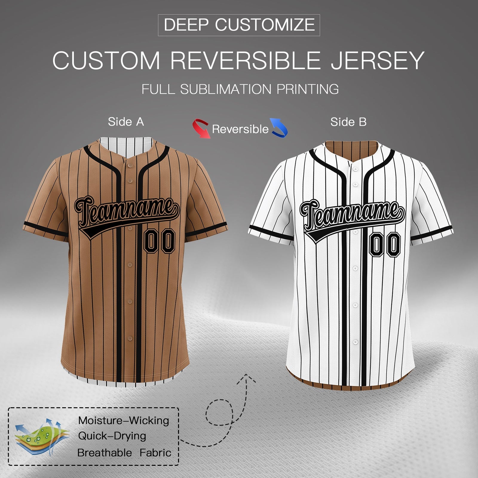 Custom White Black Reversible Gradient Fashion Lightweight Baseball Jersey| KXKSHOP