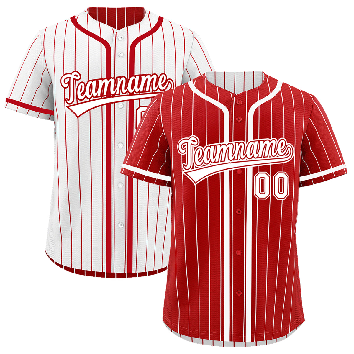 Custom Red White Reversible Gradient Fashion Breathable Baseball Jersey| KXKSHOP
