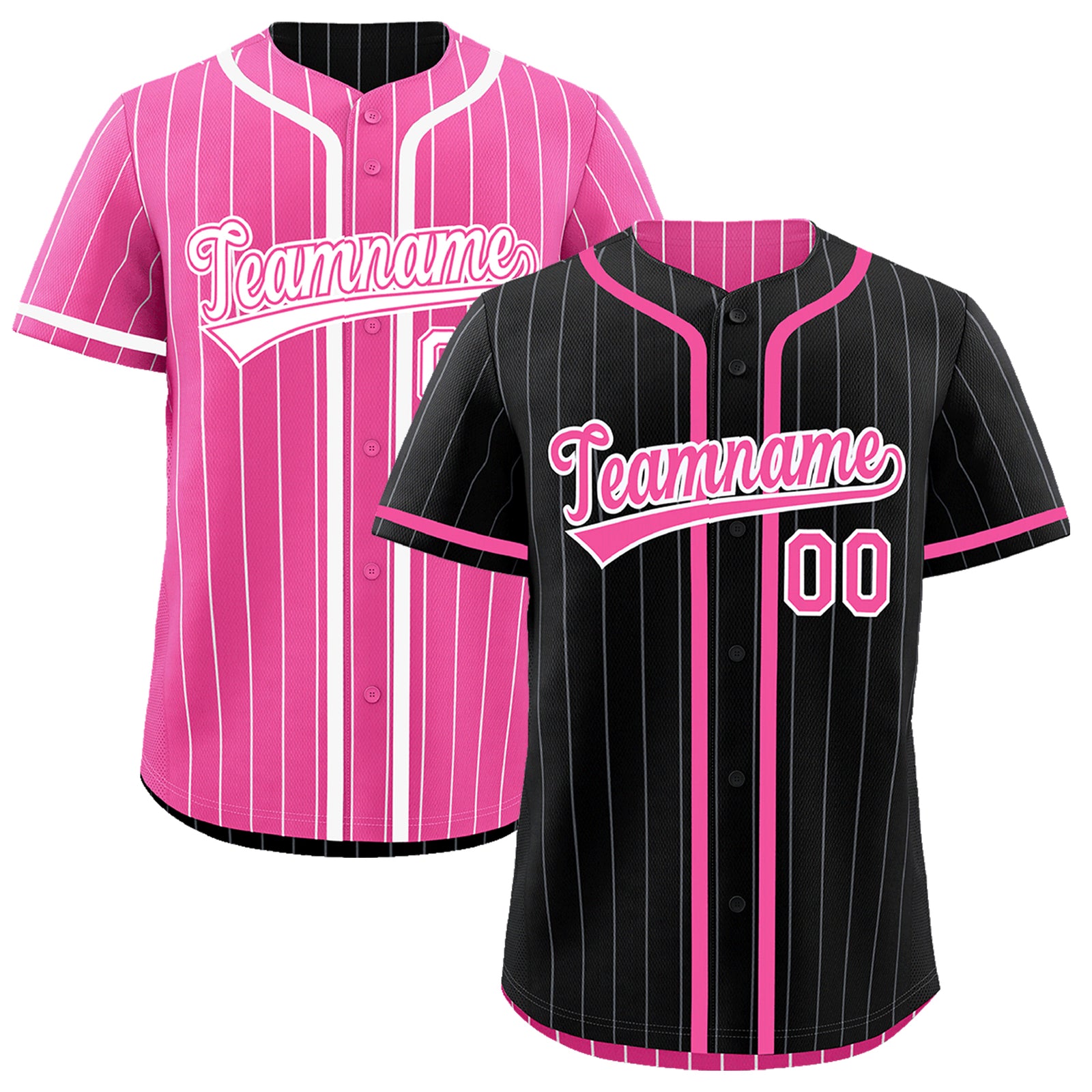 Custom Black Pink Reversible Gradient Fashion Lightweight Baseball Jersey| KXKSHOP