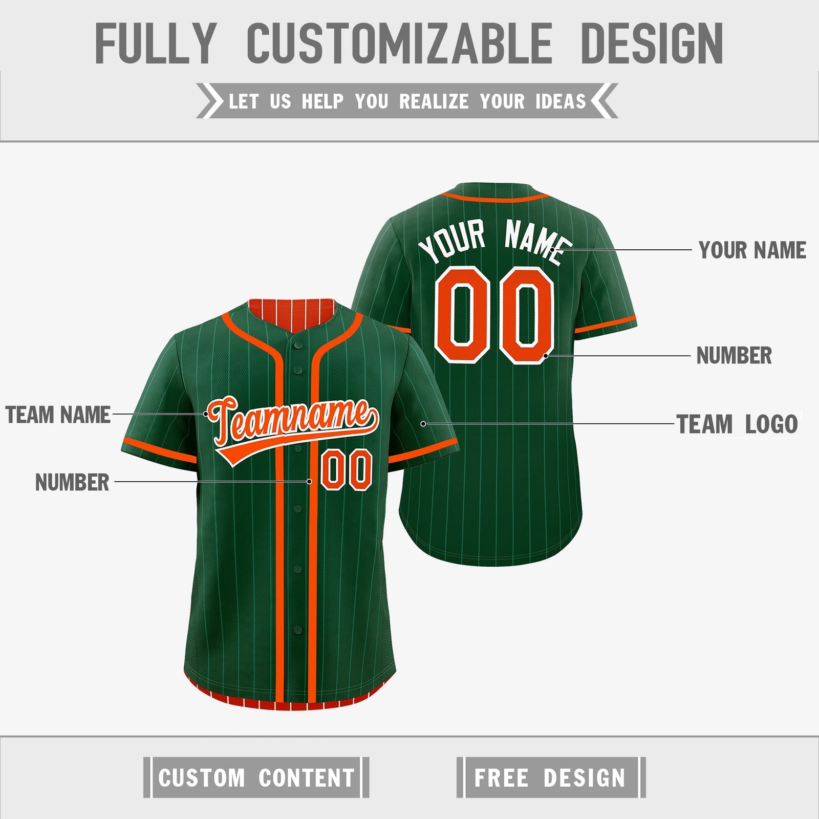 Custom Green Orange Reversible Gradient Fashion Lightweight Baseball Jersey| KXKSHOP