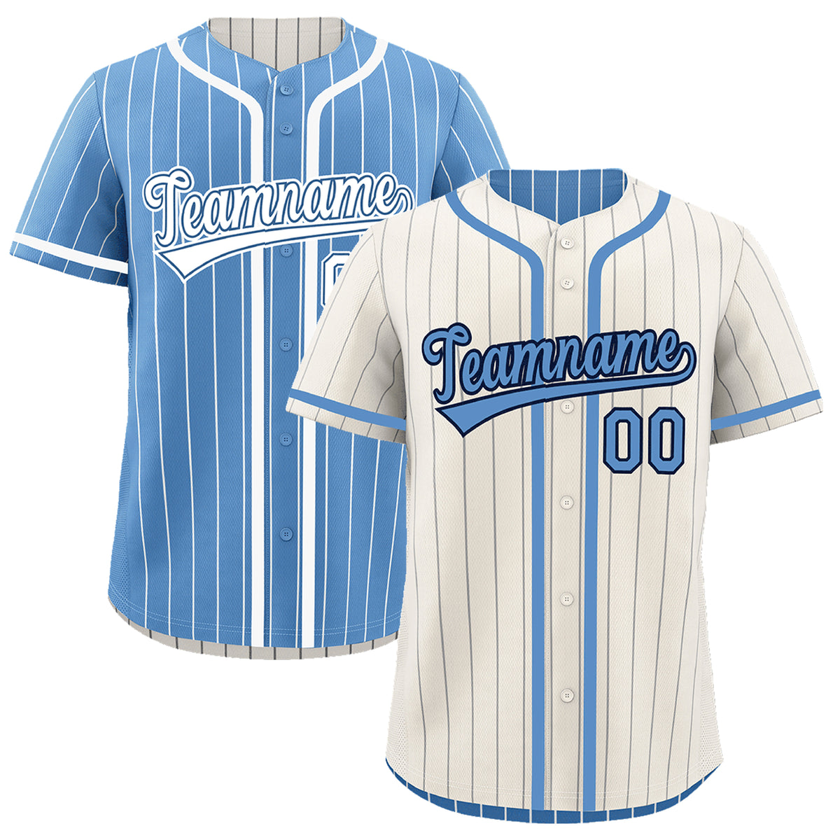 Custom Cream Light Blue Reversible Gradient Fashion Lightweight Baseball Jersey| KXKSHOP