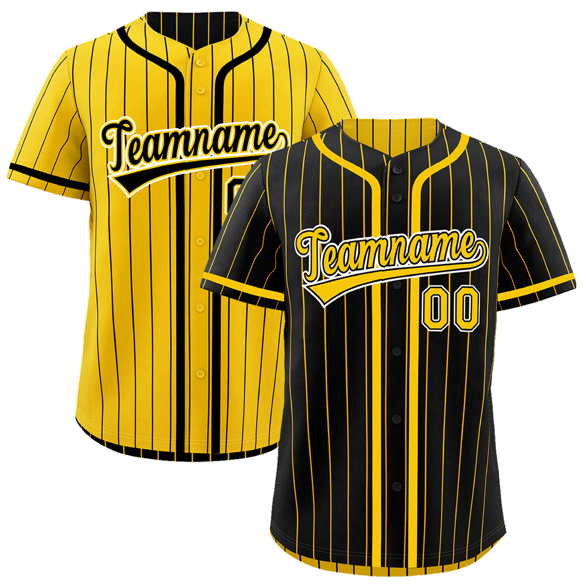 Custom Black Yellow Reversible Gradient Fashion Breathable Baseball Jersey| KXKSHOP
