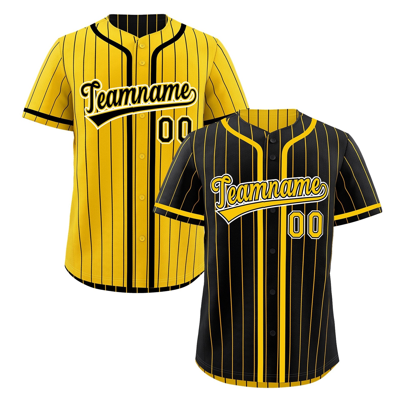 Custom Black Yellow Reversible Gradient Fashion Breathable Baseball Jersey| KXKSHOP