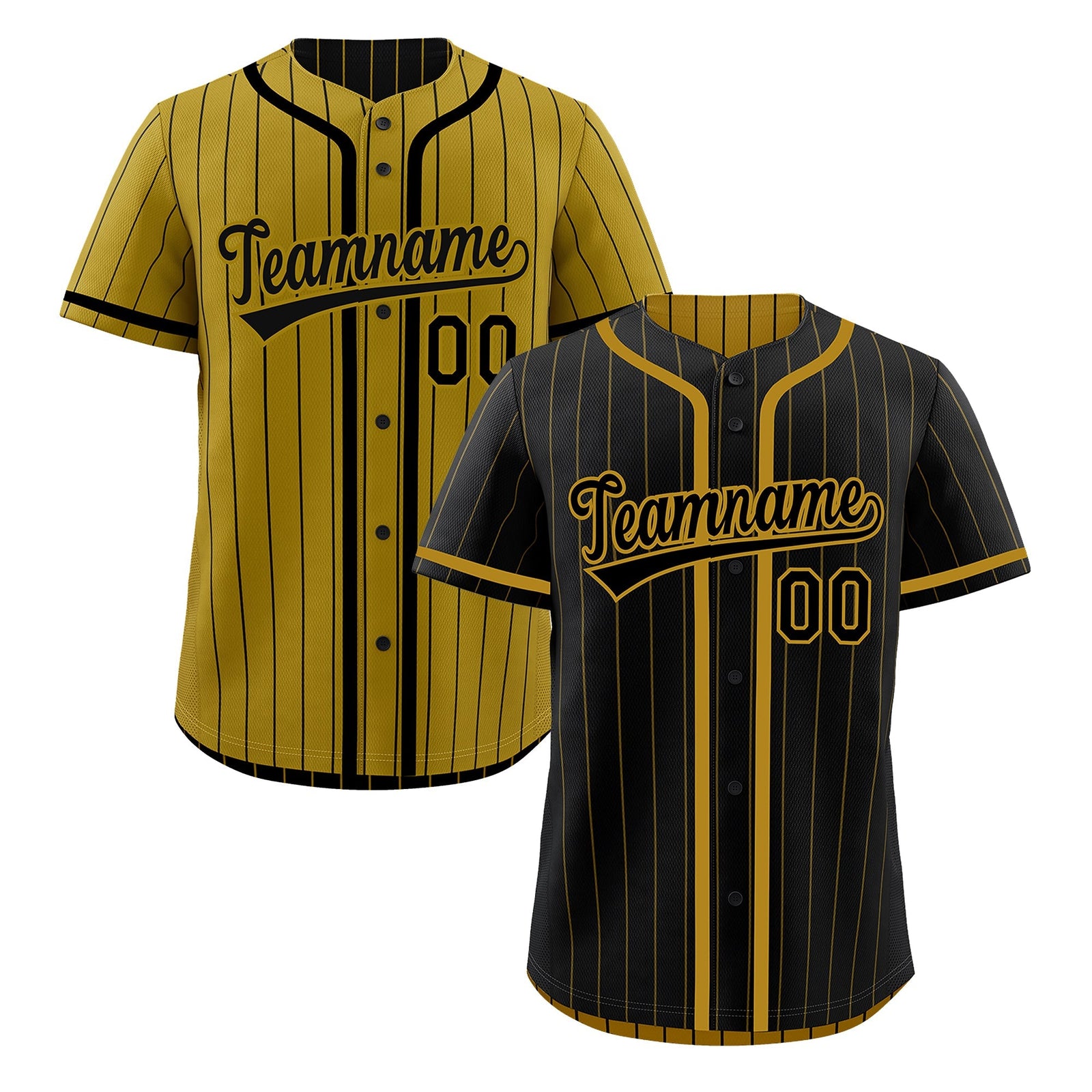 Custom Black Old Gold Reversible Gradient Fashion Breathable Baseball Jersey| KXKSHOP