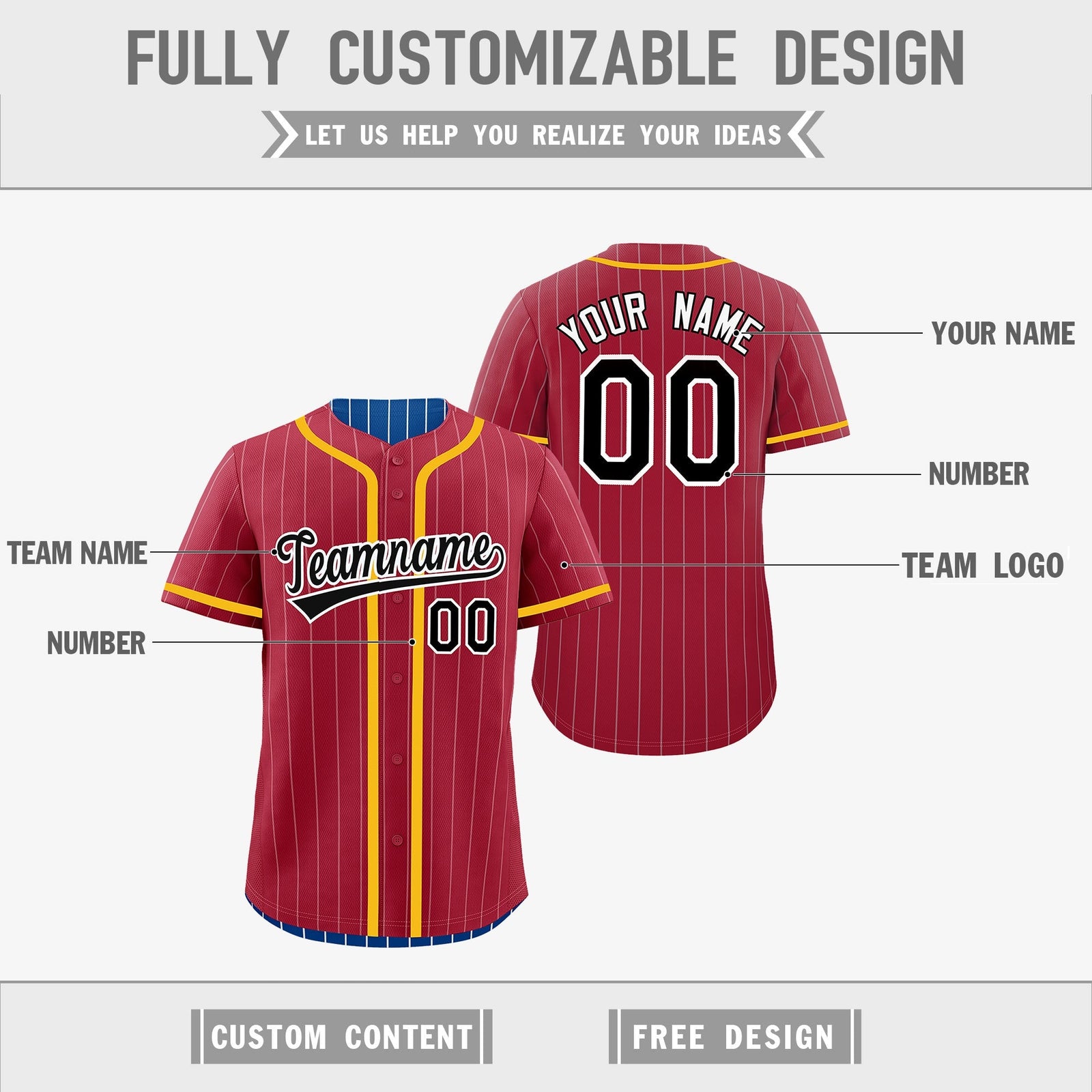 Custom Crimson Royal Reversible Gradient Fashion Breathable Baseball Jersey| KXKSHOP