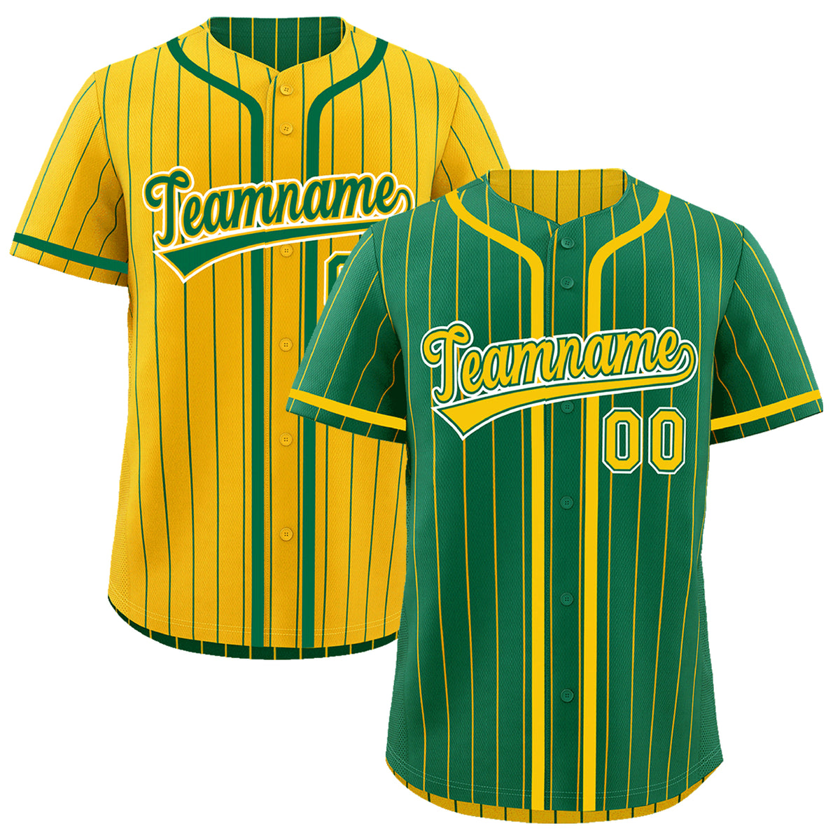 Custom Kelly Green Yellow Reversible Gradient Fashion Lightweight Baseball Jersey| KXKSHOP