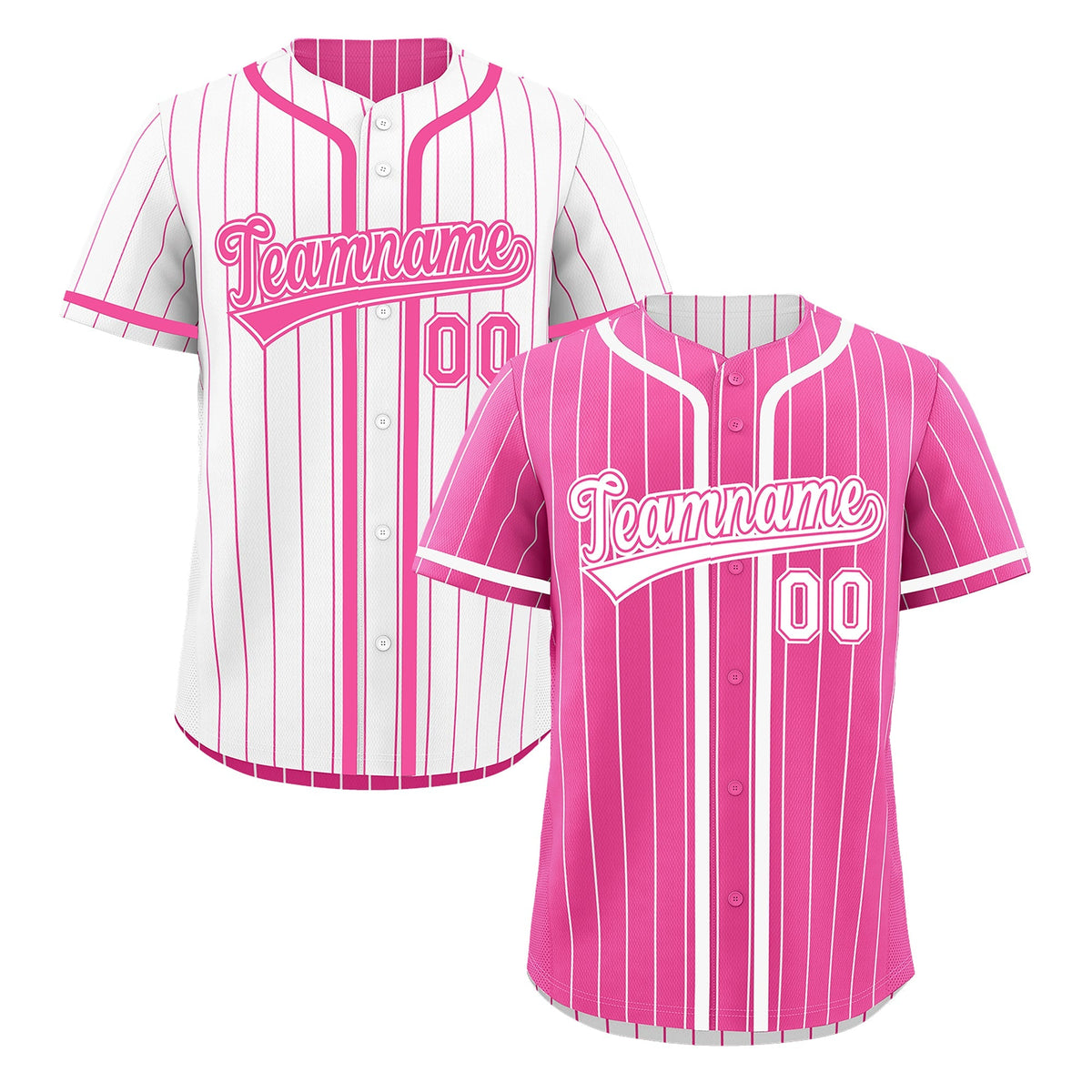 Custom Pink White Reversible Gradient Fashion Breathable Baseball Jersey| KXKSHOP