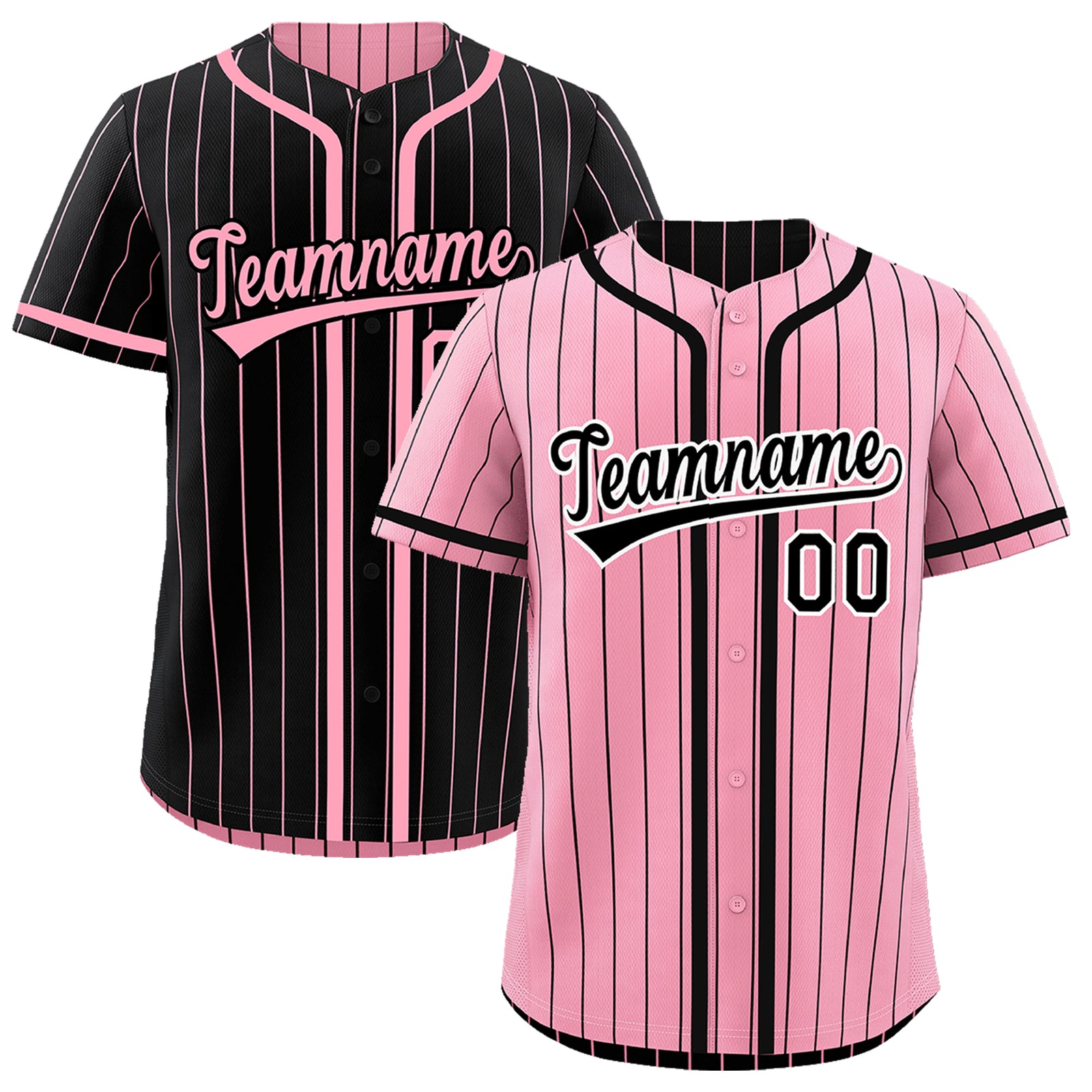 Custom Light Pink Black Reversible Gradient Fashion Breathable Baseball Jersey| KXKSHOP