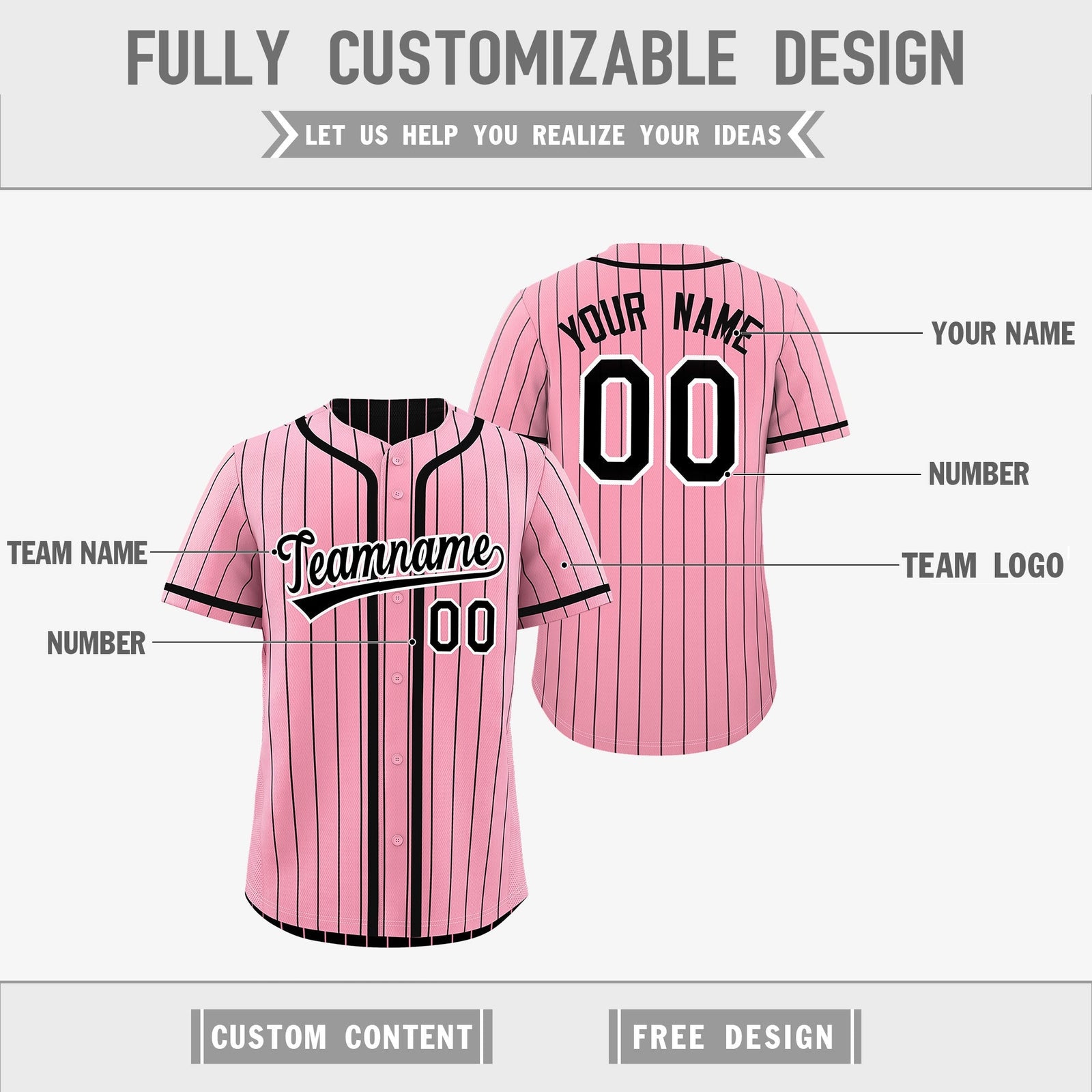 Custom Light Pink Black Reversible Gradient Fashion Breathable Baseball Jersey| KXKSHOP