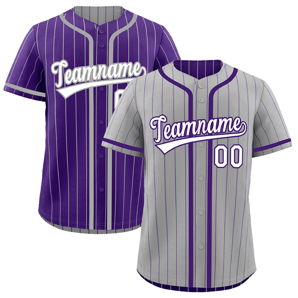 Custom Gray Purple Reversible Gradient Fashion Lightweight Baseball Jersey| KXKSHOP