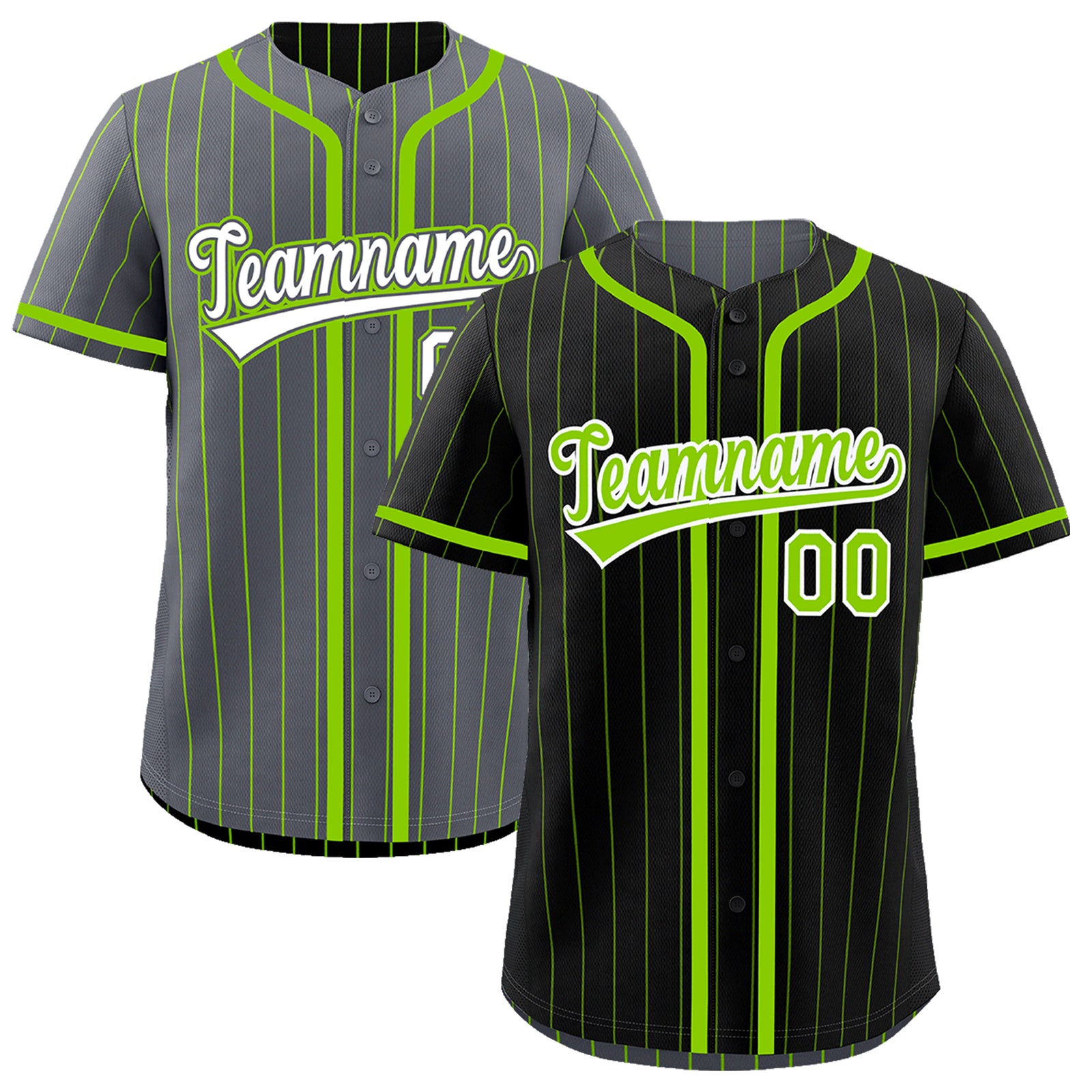 Custom Black Neon Green Reversible Gradient Fashion Lightweight Baseball Jersey| KXKSHOP