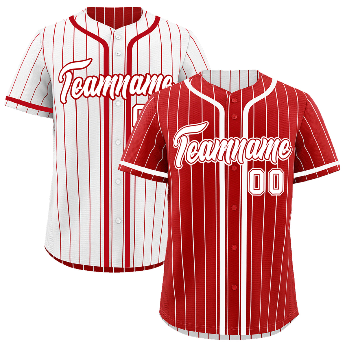 Custom Red White Reversible Gradient Fashion Breathable Baseball Jersey| KXKSHOP
