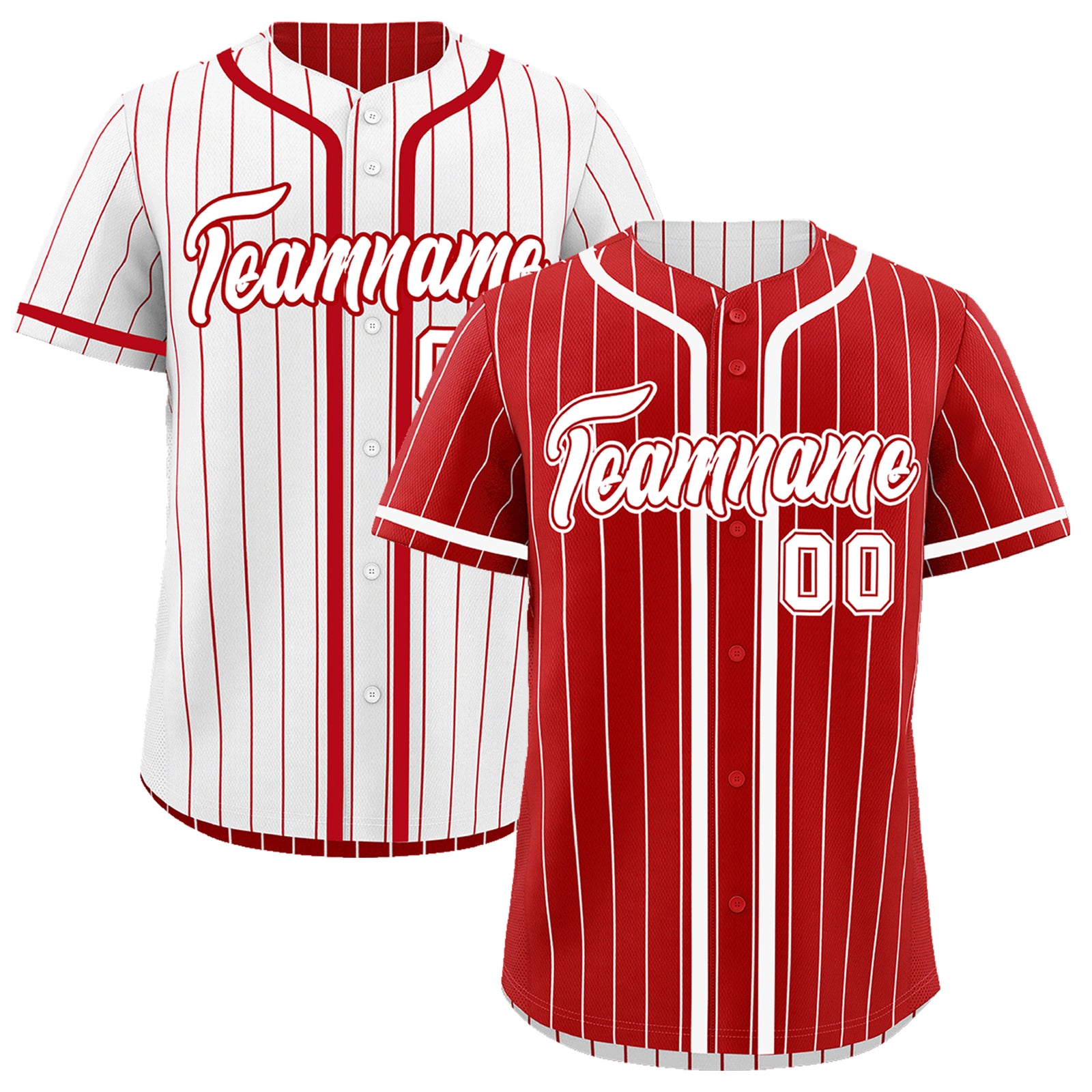Custom Red White Reversible Gradient Fashion Breathable Baseball Jersey| KXKSHOP