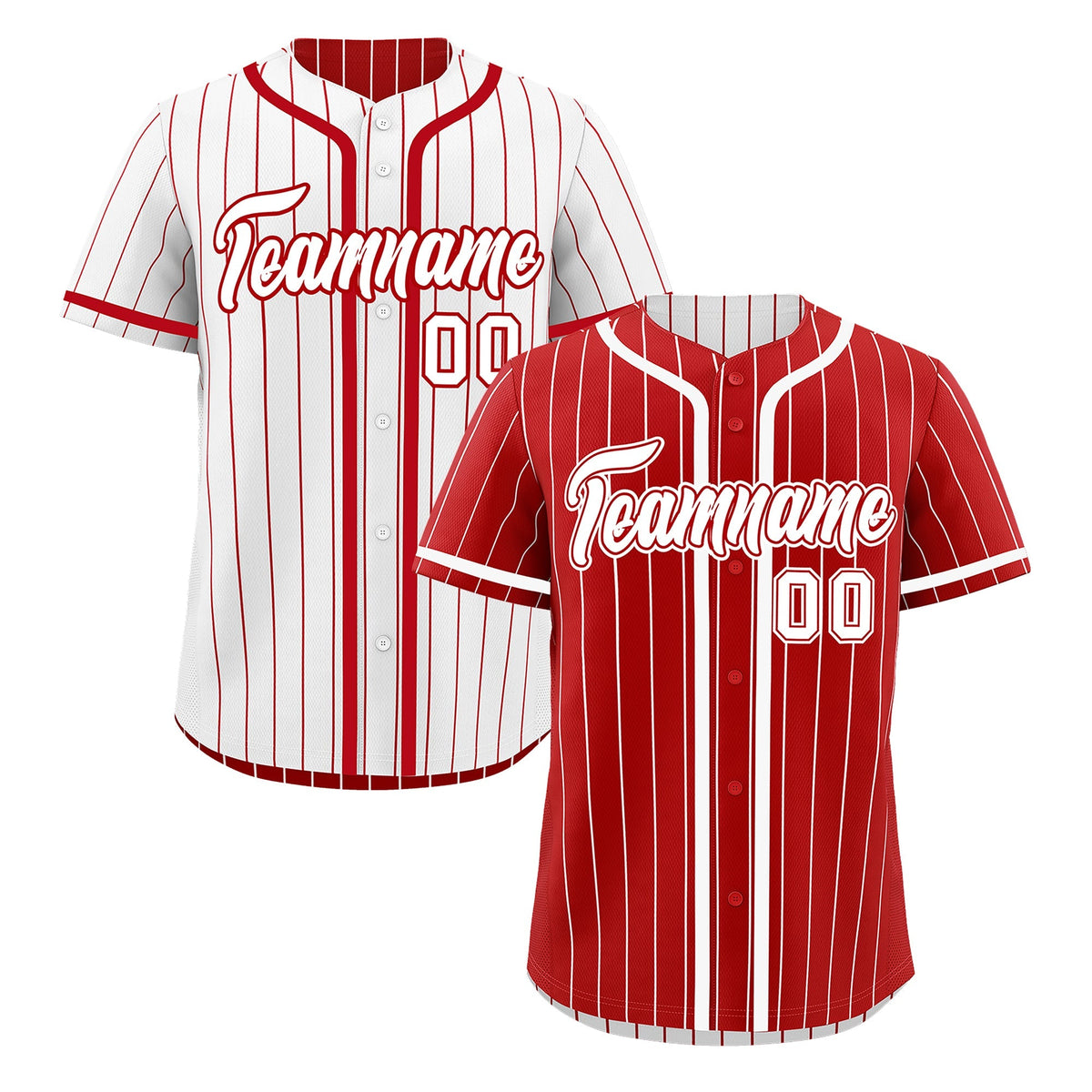Custom Red White Reversible Gradient Fashion Breathable Baseball Jersey| KXKSHOP