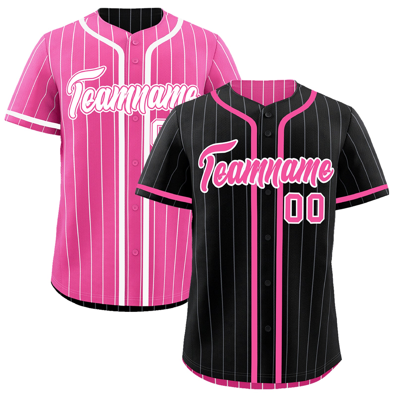 Custom Black Pink Reversible Gradient Fashion Lightweight Baseball Jersey| KXKSHOP