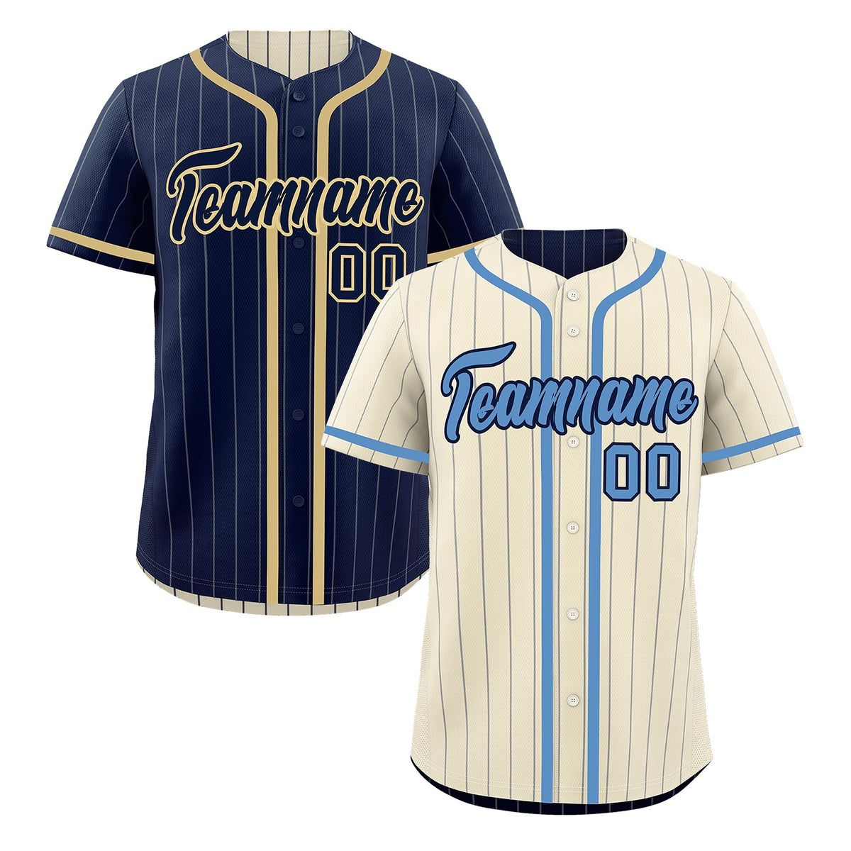 Custom Cream Navy Reversible Gradient Fashion Breathable Baseball Jersey| KXKSHOP