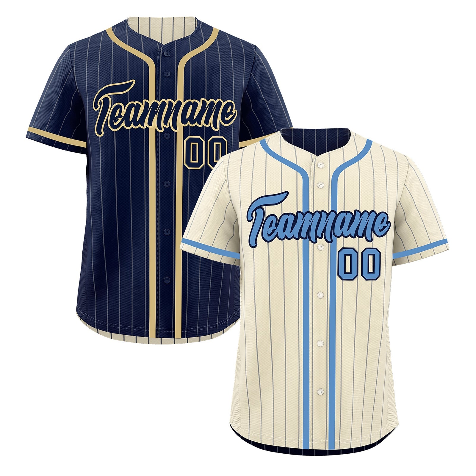 Custom Cream Navy Reversible Gradient Fashion Breathable Baseball Jersey| KXKSHOP