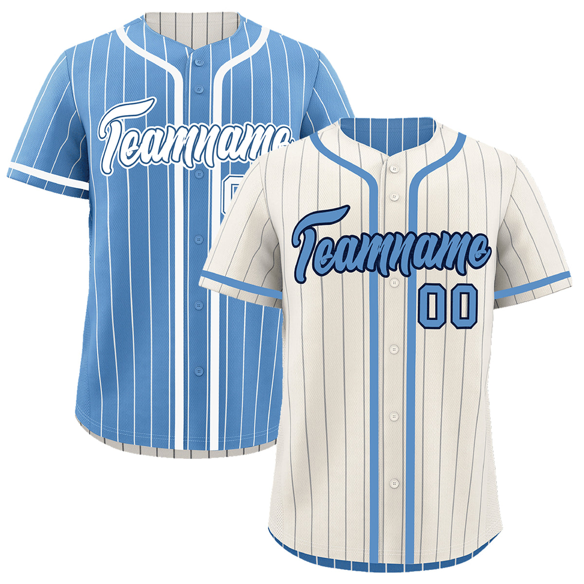 Custom Cream Light Blue Reversible Gradient Fashion Lightweight Baseball Jersey| KXKSHOP