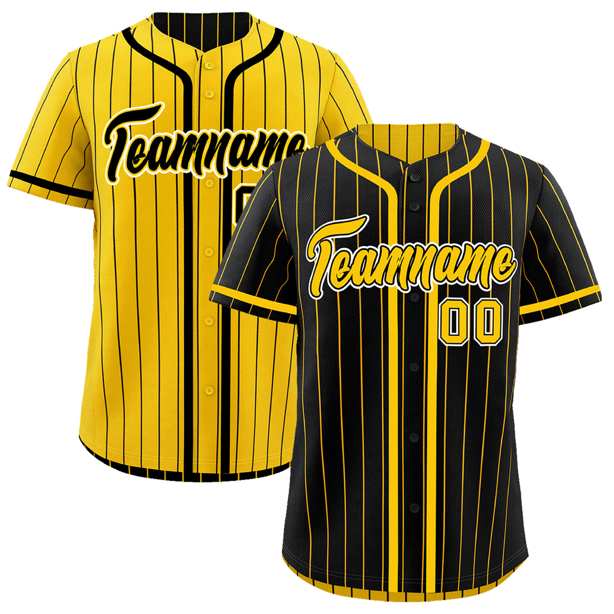 Custom Black Yellow Reversible Gradient Fashion Breathable Baseball Jersey| KXKSHOP