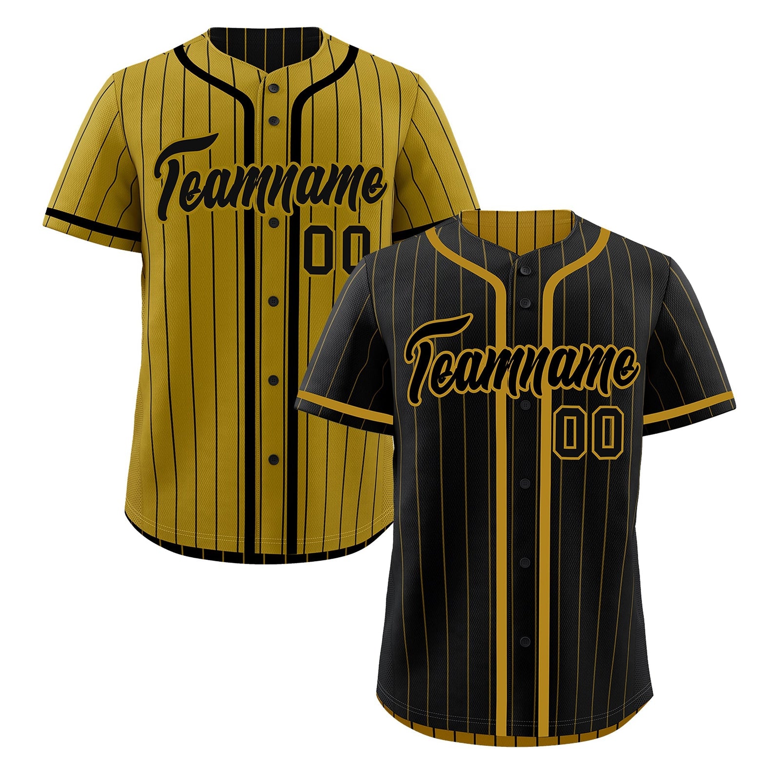 Custom Black Old Gold Reversible Gradient Fashion Breathable Baseball Jersey| KXKSHOP