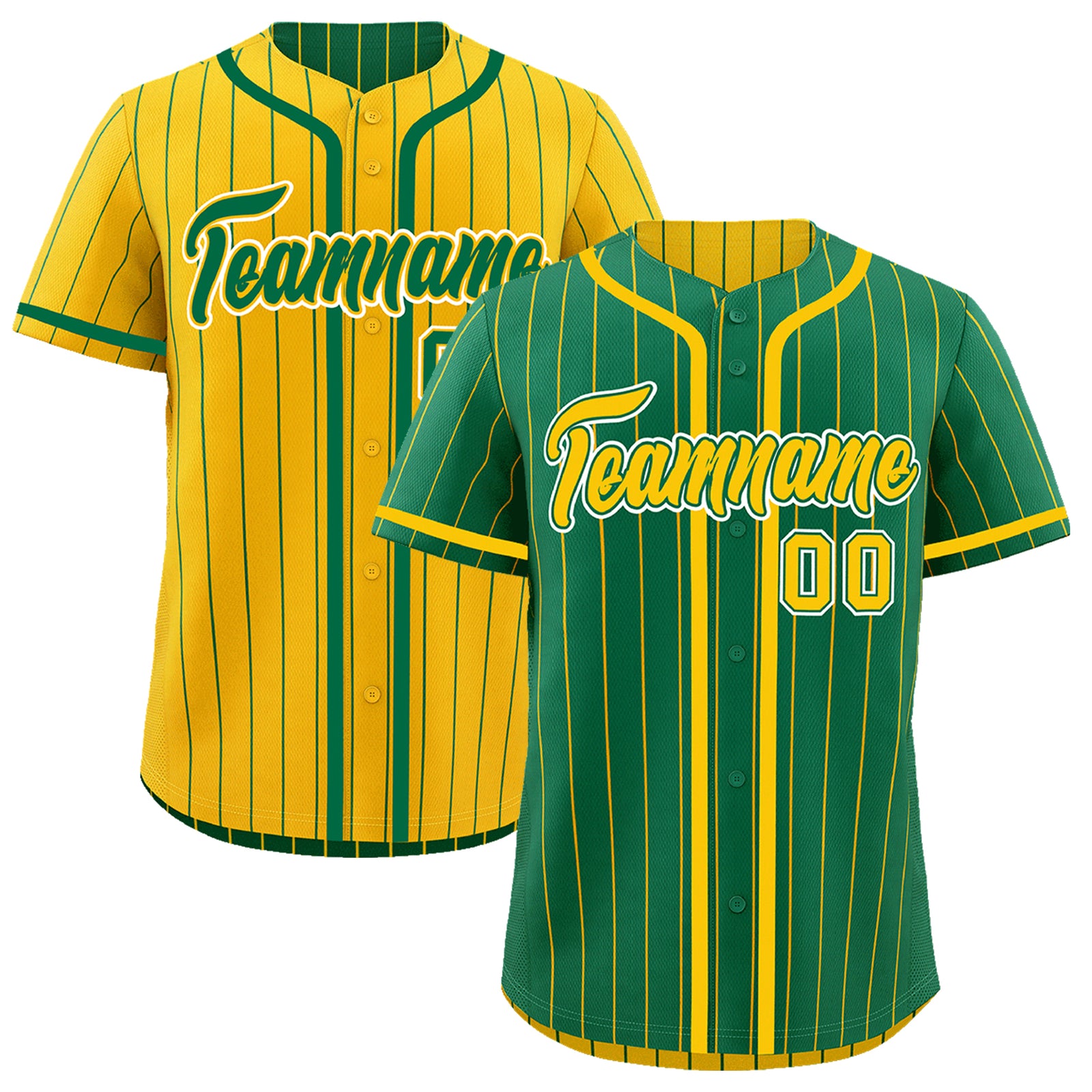 Custom Kelly Green Yellow Reversible Gradient Fashion Lightweight Baseball Jersey| KXKSHOP