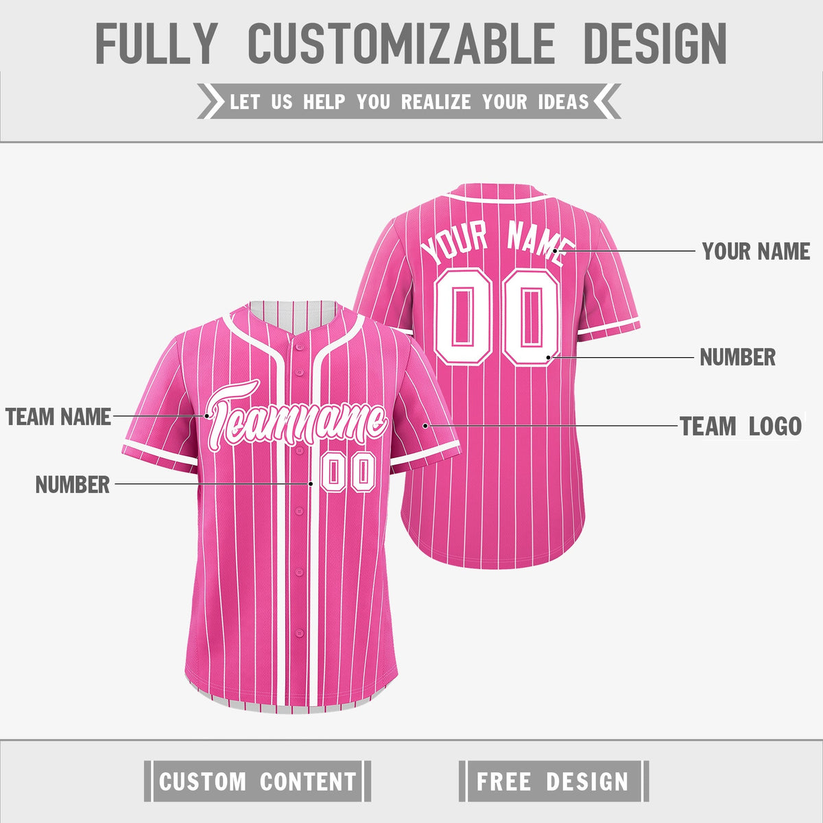 Custom Pink White Reversible Gradient Fashion Breathable Baseball Jersey| KXKSHOP