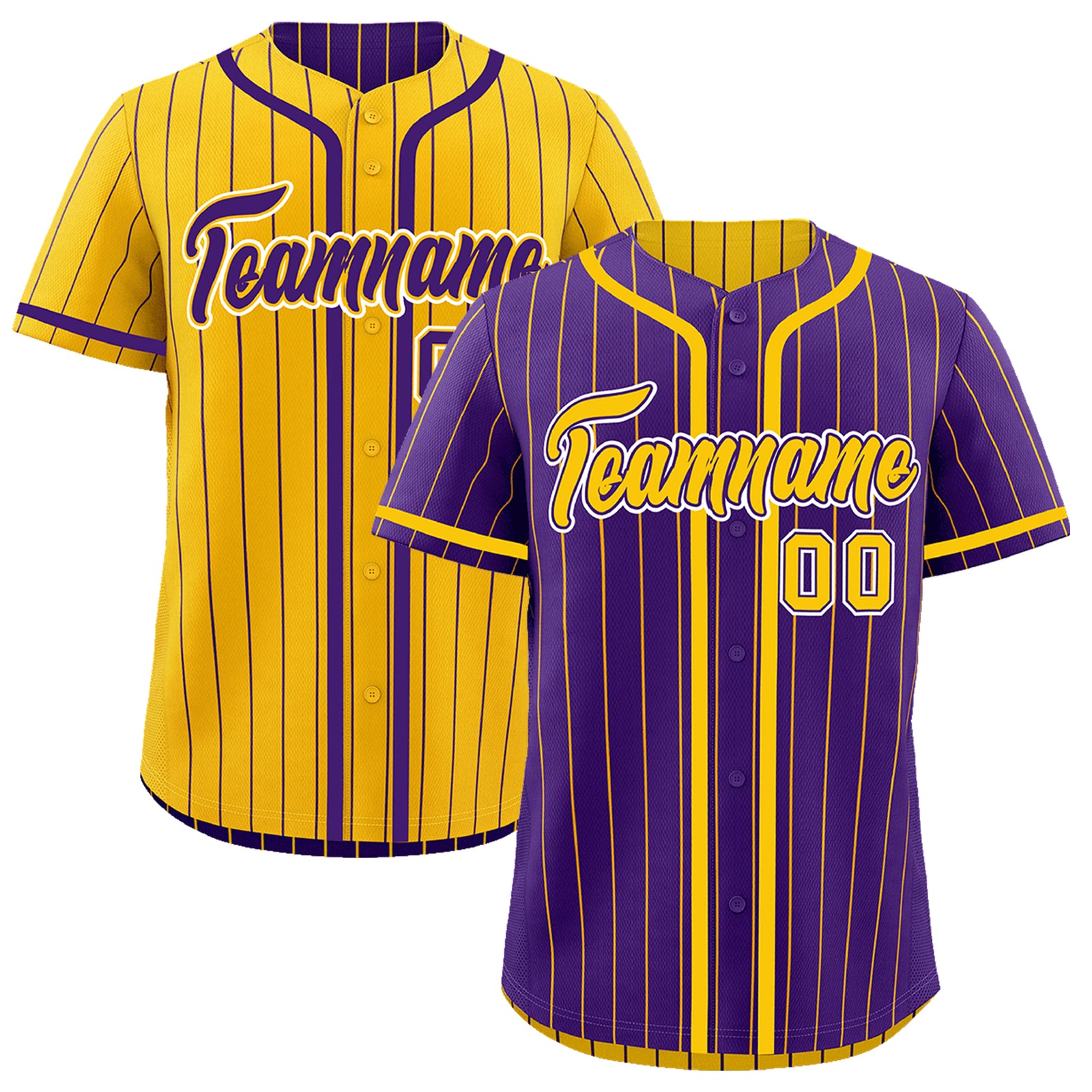 Custom Purple Yellow Reversible Gradient Fashion Lightweight Baseball Jersey| KXKSHOP