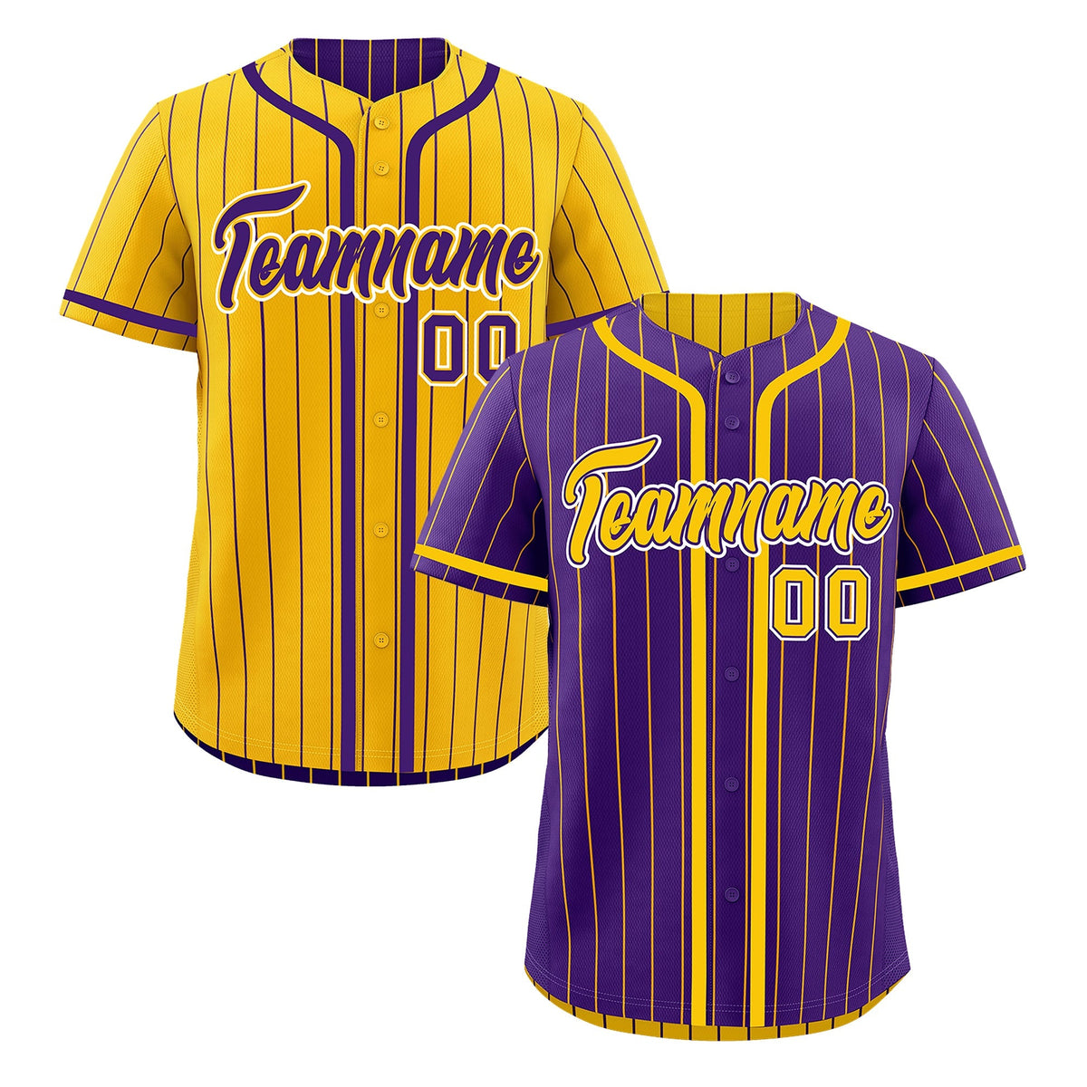 Custom Purple Yellow Reversible Gradient Fashion Lightweight Baseball Jersey| KXKSHOP