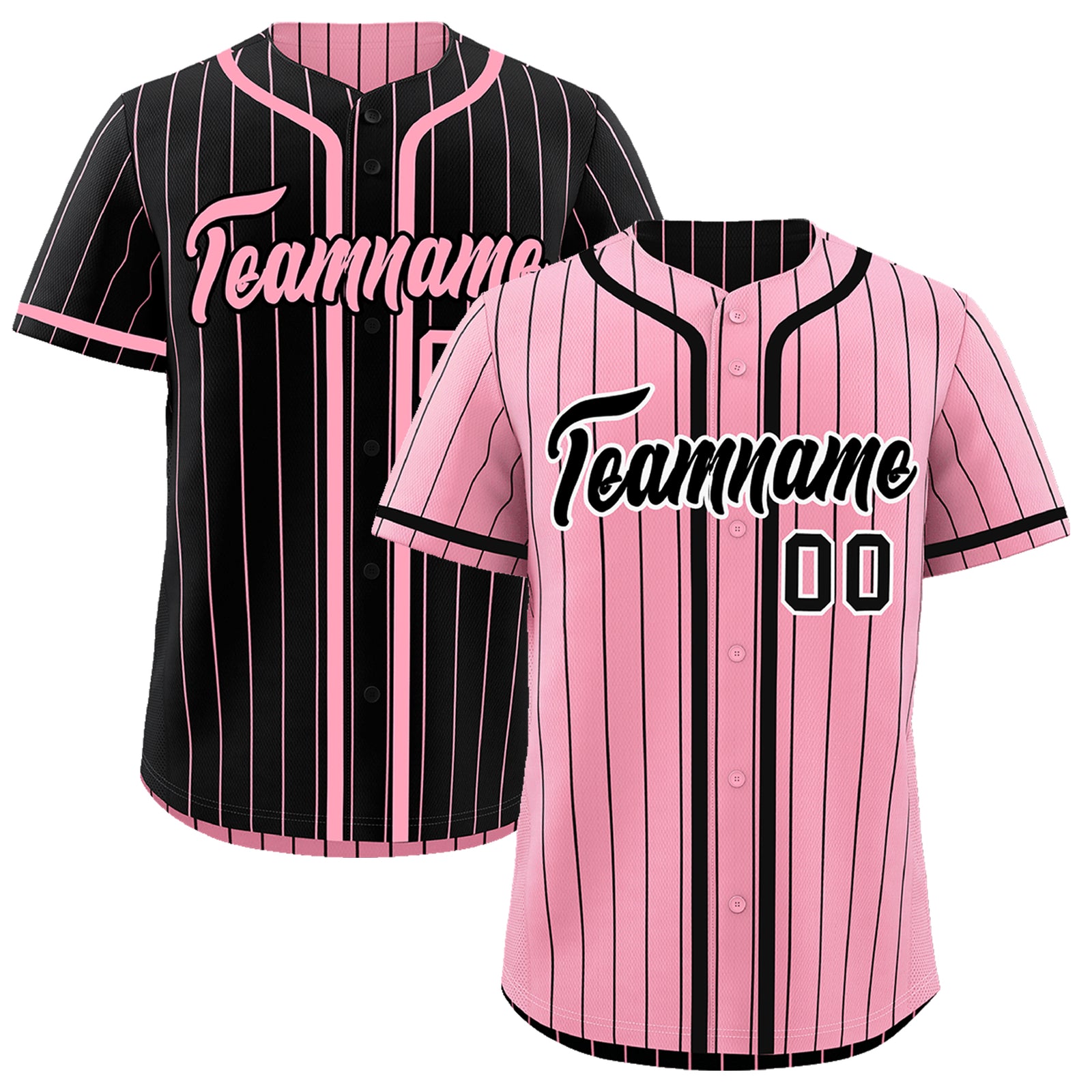 Custom Light Pink Black Reversible Gradient Fashion Breathable Baseball Jersey| KXKSHOP