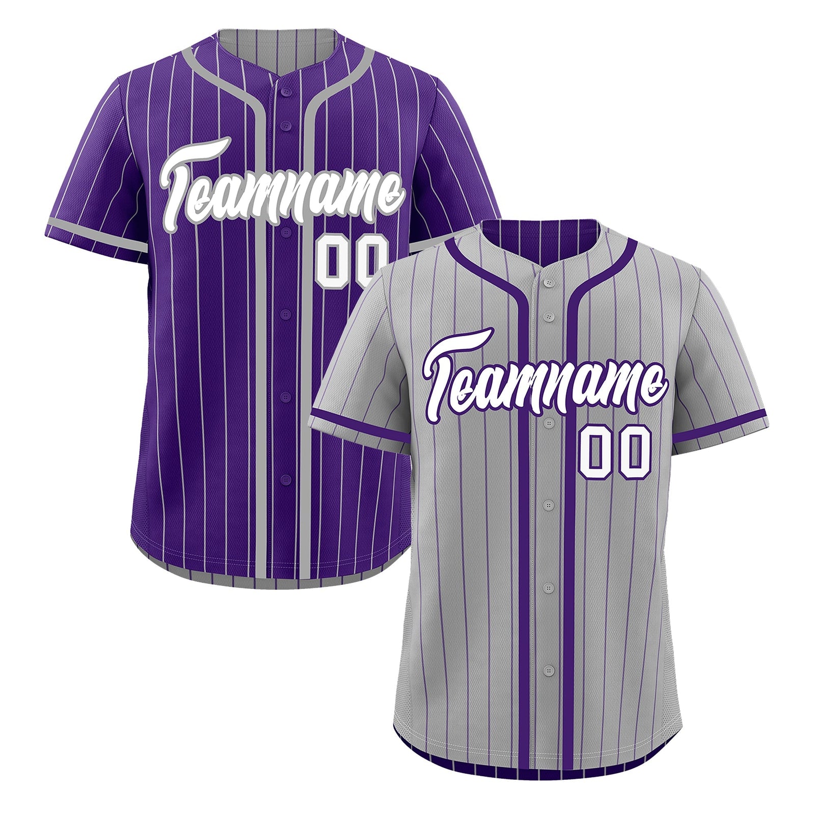 Custom Gray Purple Reversible Gradient Fashion Lightweight Baseball Jersey| KXKSHOP