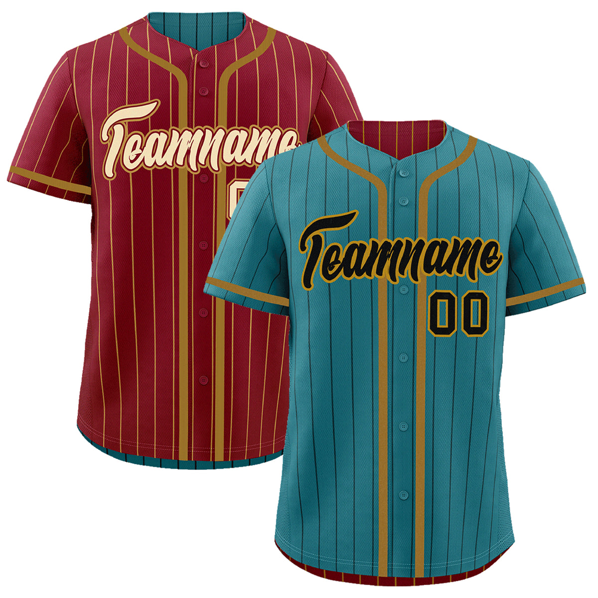 Custom Teal Crimson Reversible Gradient Fashion Breathable Baseball Jersey| KXKSHOP