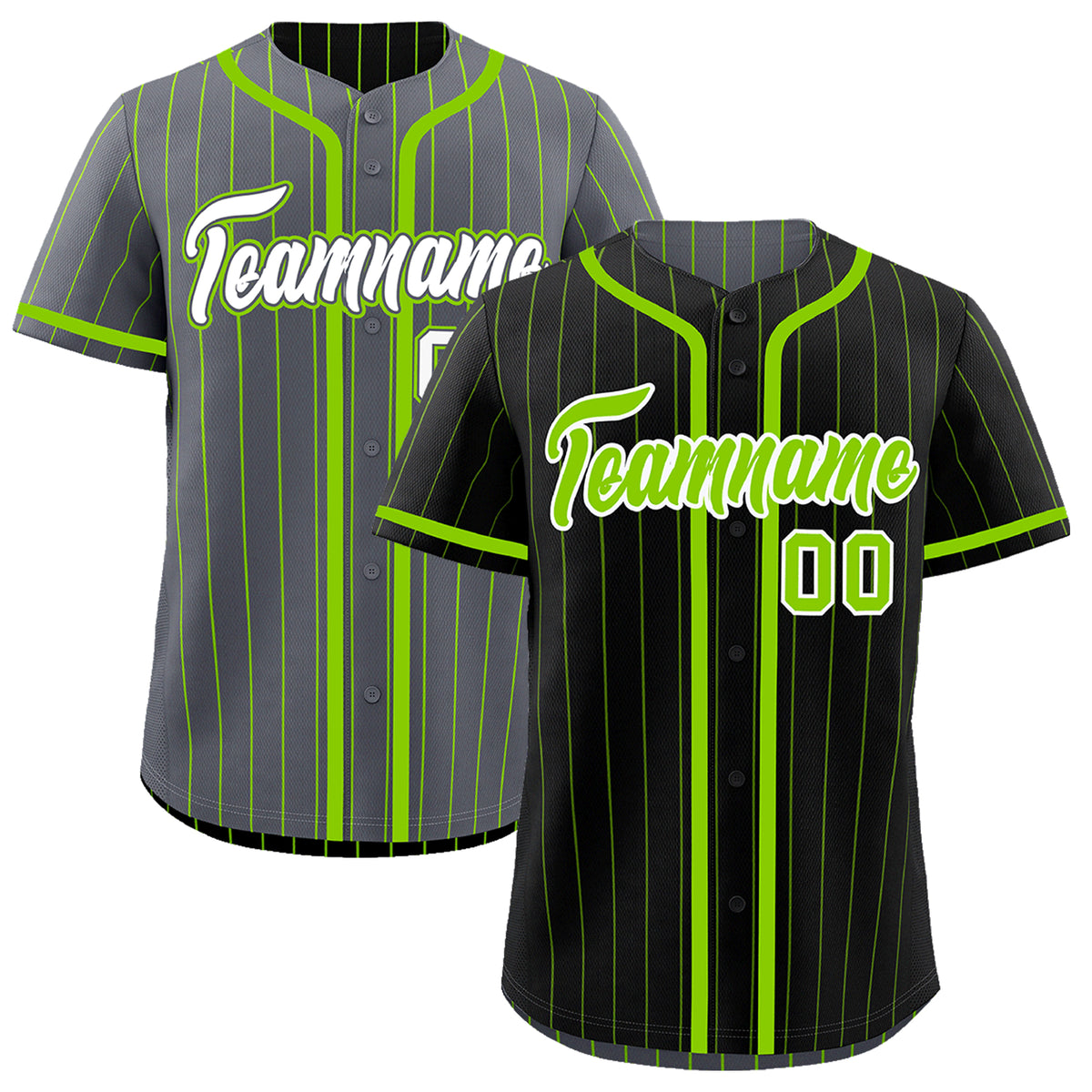 Custom Black Neon Green Reversible Gradient Fashion Lightweight Baseball Jersey| KXKSHOP