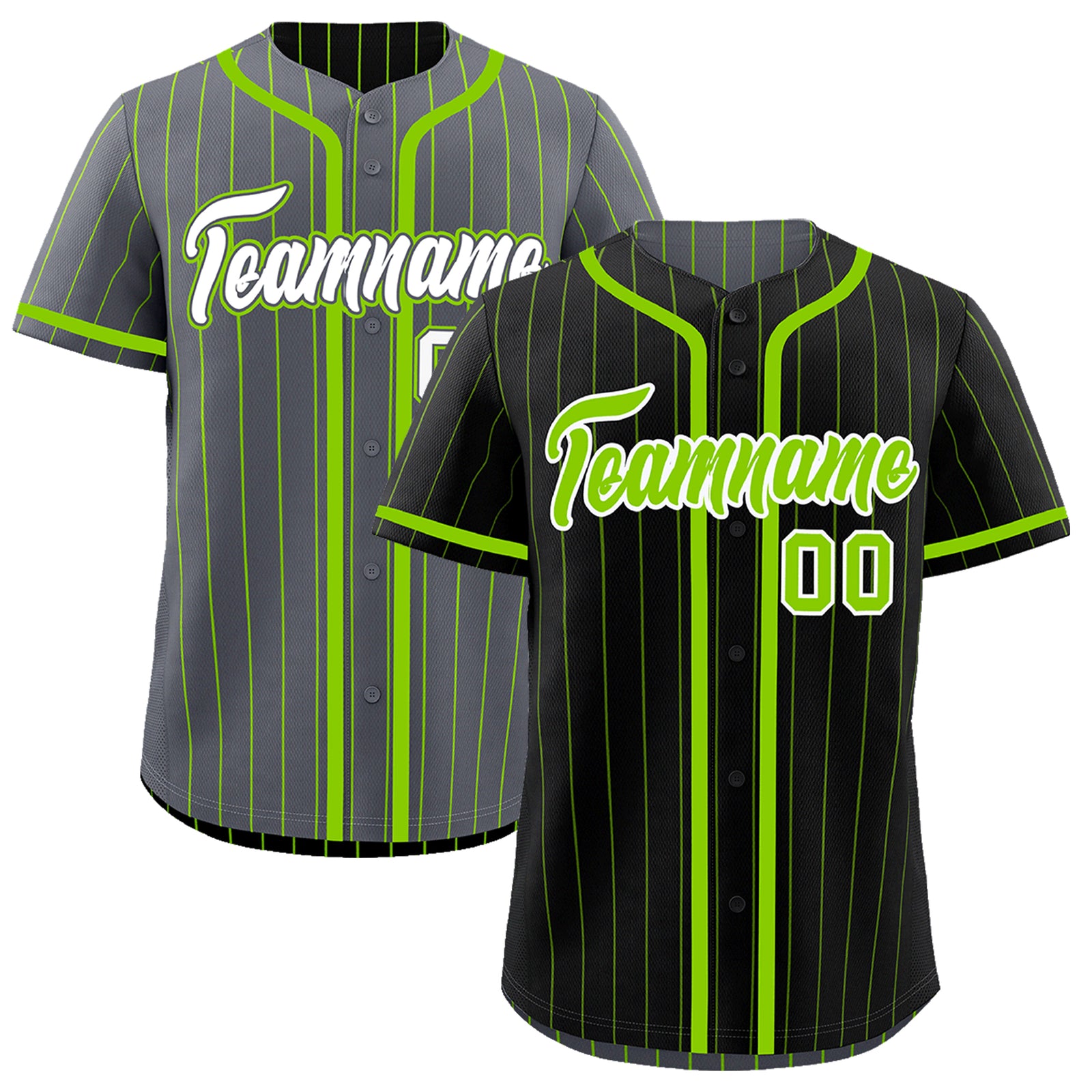 Custom Black Neon Green Reversible Gradient Fashion Lightweight Baseball Jersey| KXKSHOP