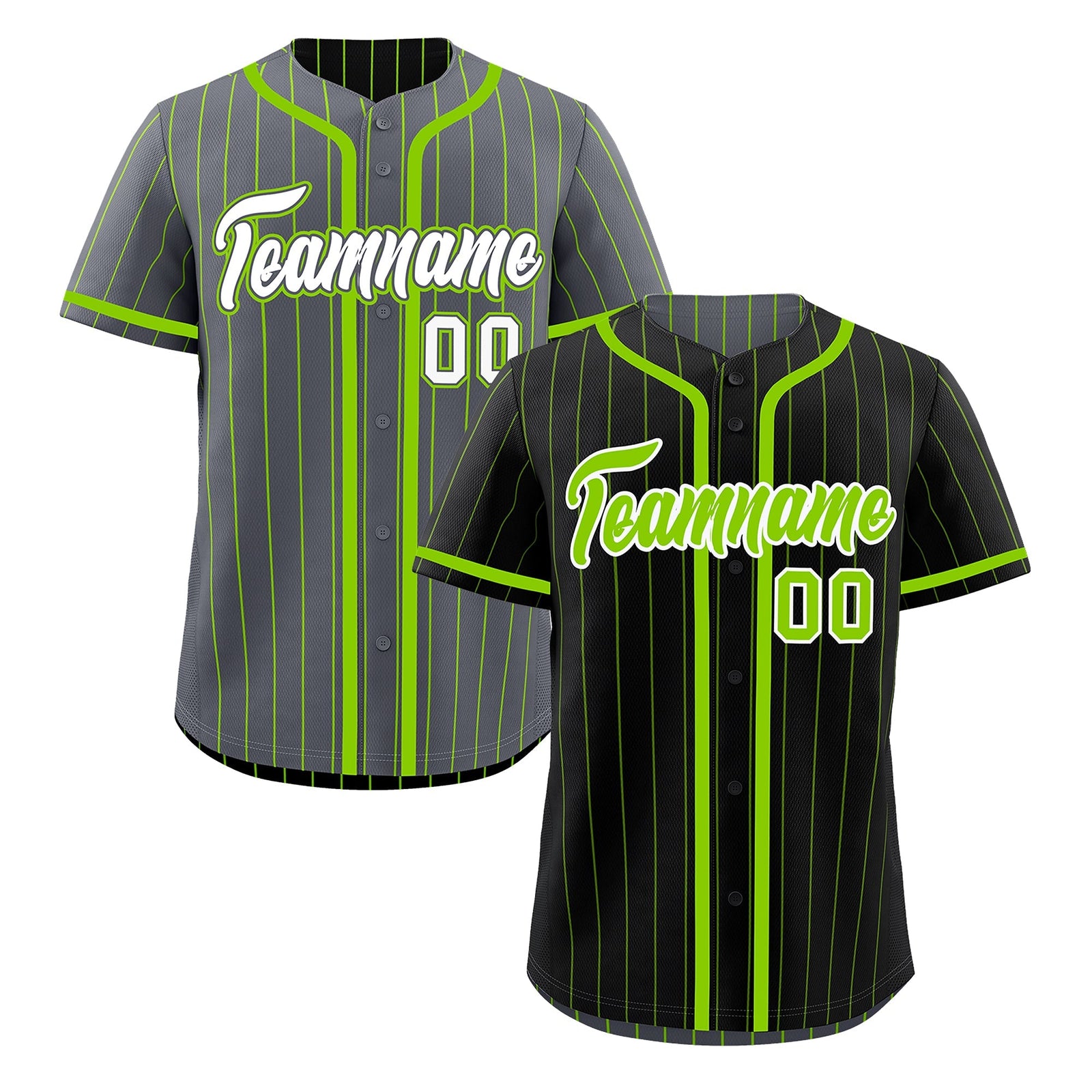 Custom Black Neon Green Reversible Gradient Fashion Lightweight Baseball Jersey| KXKSHOP