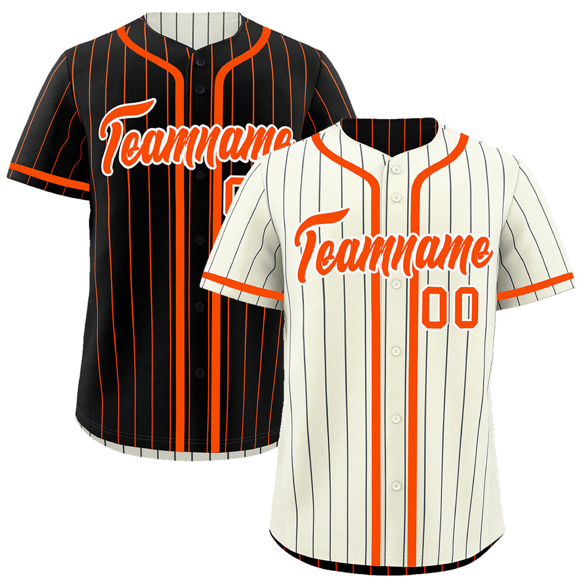 Custom Cream Black Orange Reversible Gradient Fashion Breathable Baseball Jersey| KXKSHOP