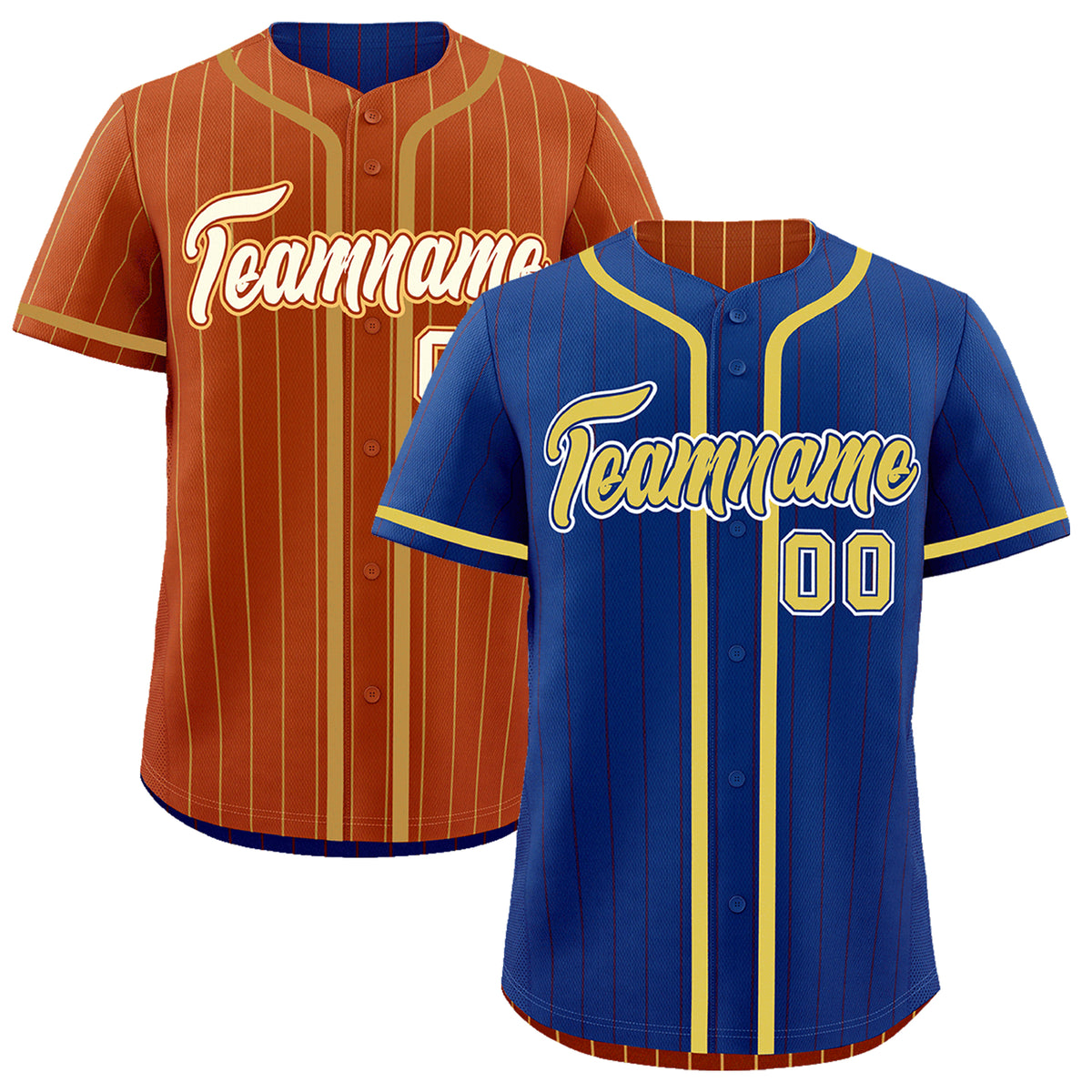 Custom Royal Blue Dark Orange Reversible Gradient Fashion Lightweight Baseball Jersey| KXKSHOP